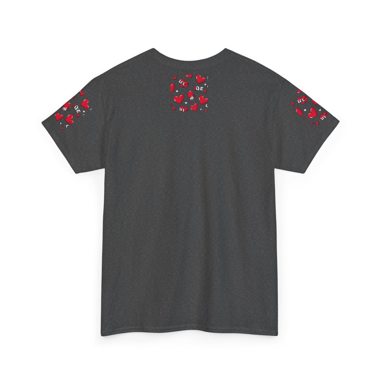 Romantic Love Heart Heavy Cotton Tee - Perfect for Everyday Wear