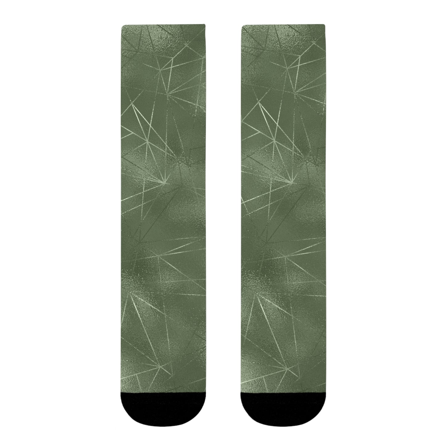 Stylish Sublimation Crew Socks - Trendy Green Pattern for Everyday Comfort