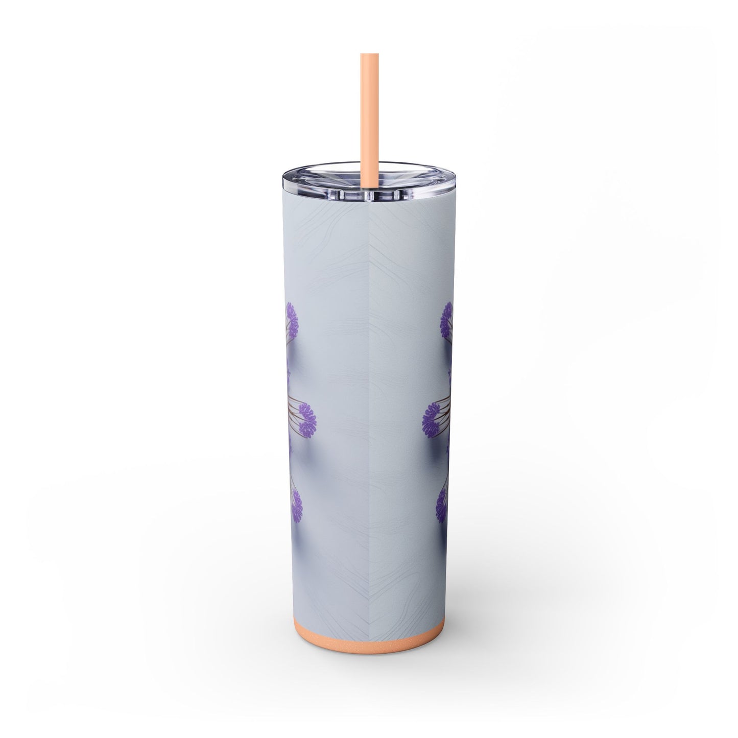 Vibrant Floral Skinny Tumbler with Straw, Flower Pattern Drink Cup, Eco-Friendly Travel Mug, Perfect for Summer Parties, Gifts for Her