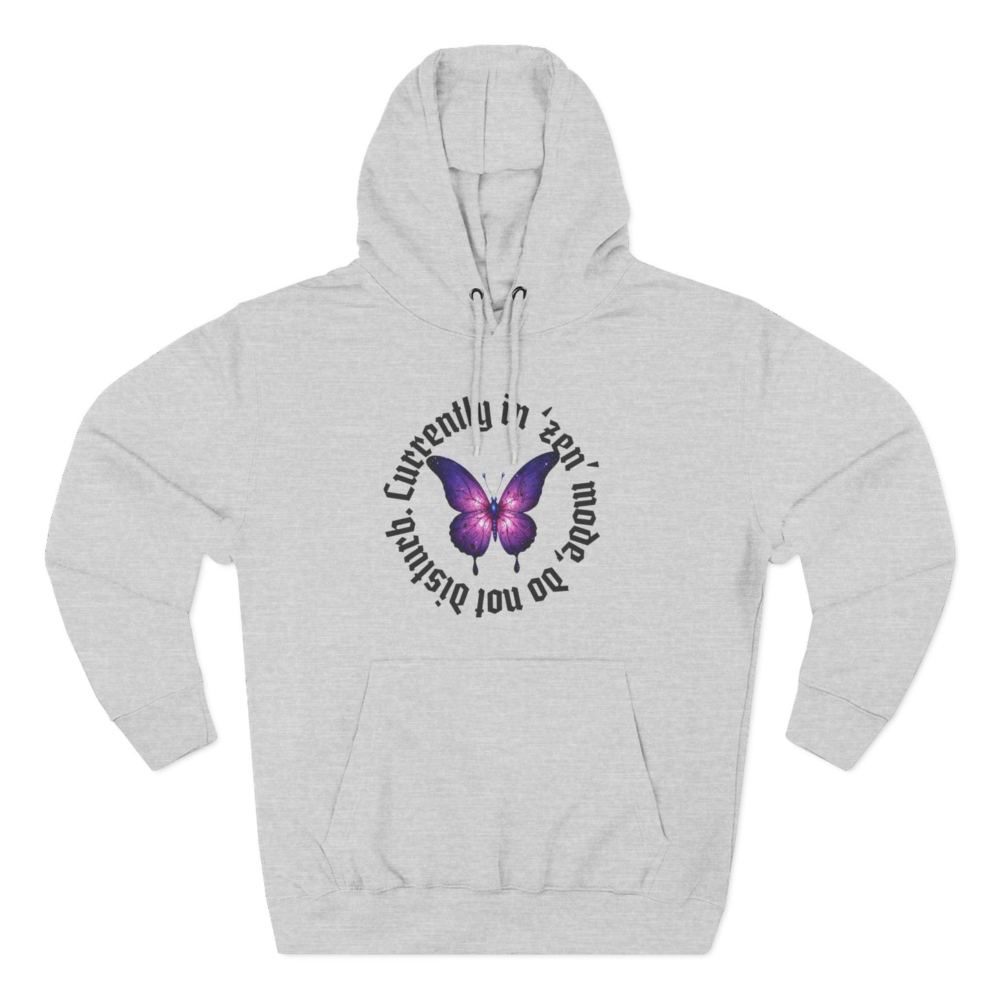 Butterfly Quote Fleece Hoodie - 'Currently in Gear'