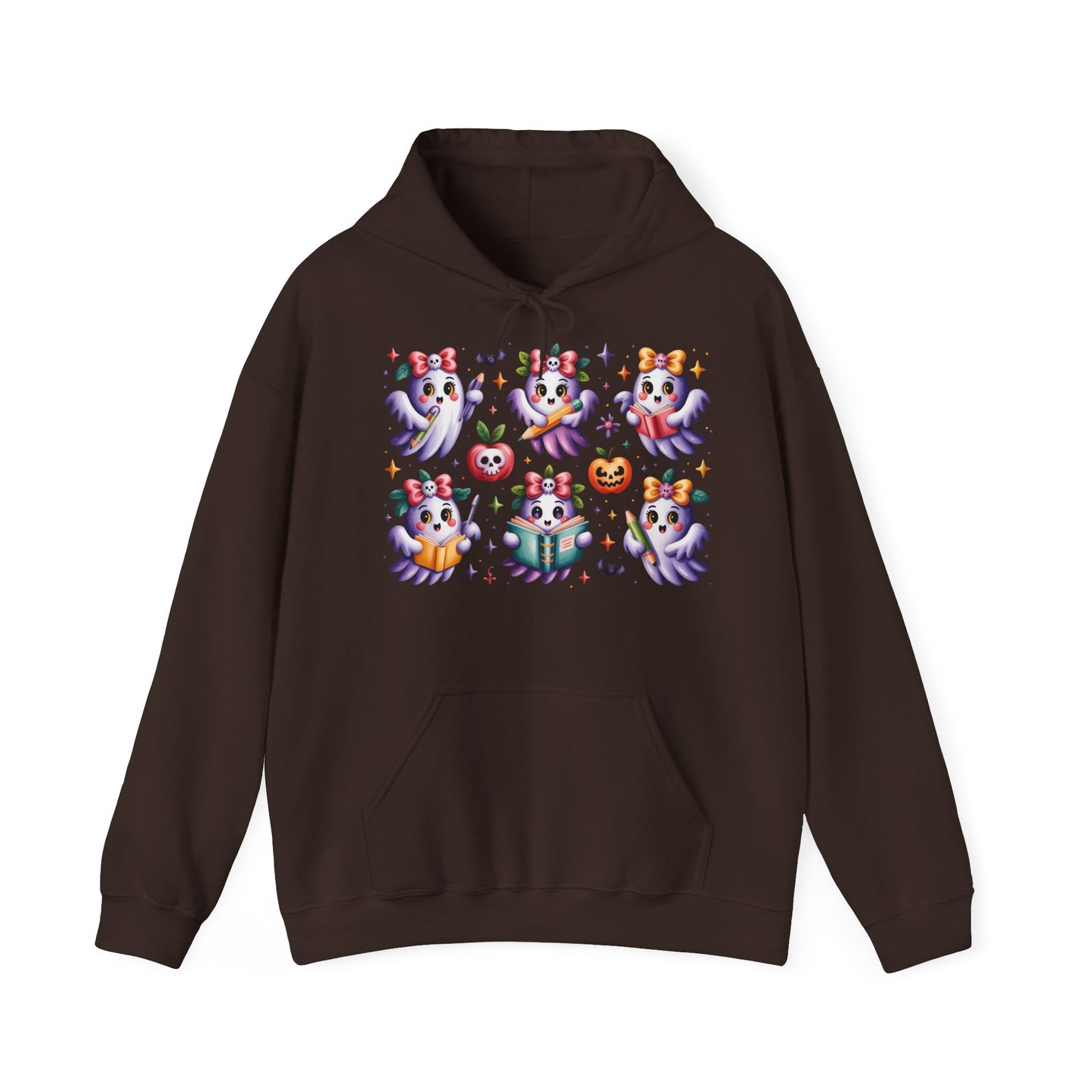 Whimsical Ghosts Halloween Hoodie, Spooky Sweatshirt, Women Cozy Pullover, Halloween Apparel, Pumpkin Decor, Ghostly Fashion