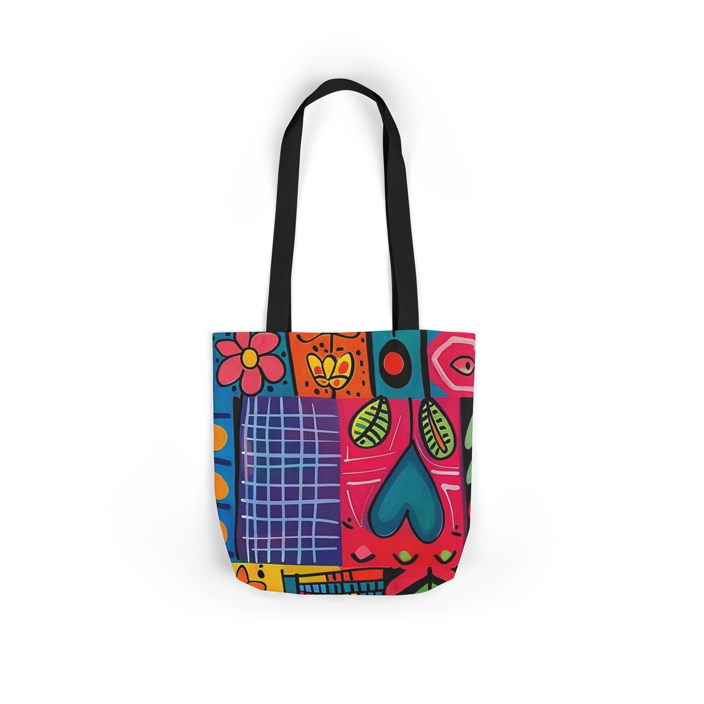 Colorful Canvas Tote Bag with 5-Color Straps - Perfect for Spring & Summer Outings