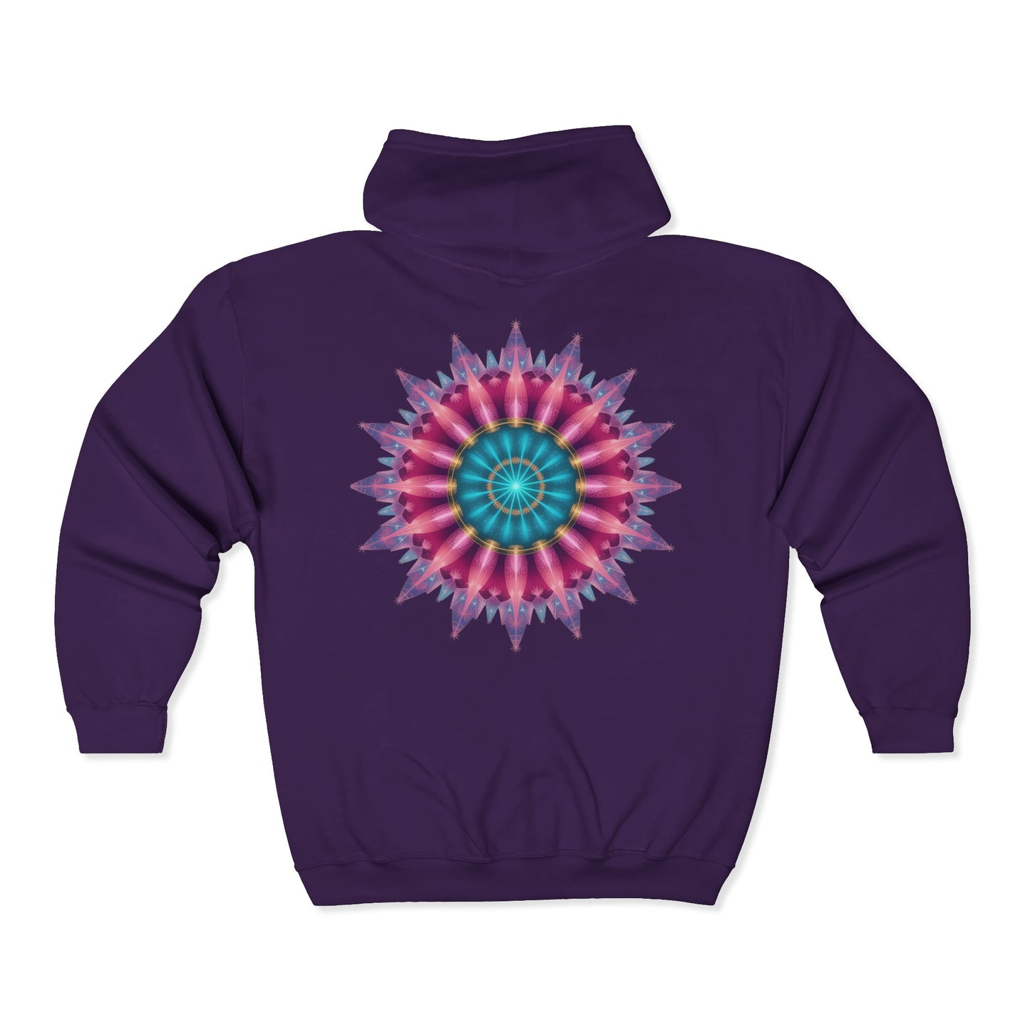 Colorful Mandala Zip-Up Hoodie for Cozy Comfort, Women's Fashion, Festival Wear, Holiday Gift, Art-Inspired Outerwear