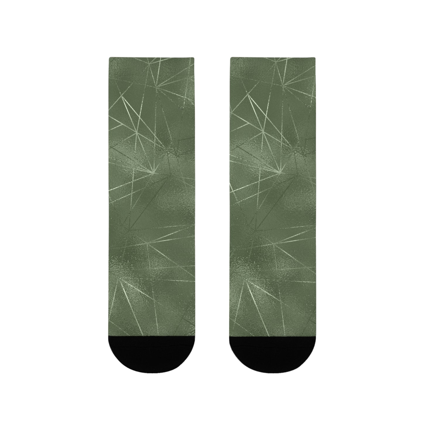 Stylish Sublimation Crew Socks - Trendy Green Pattern for Everyday Comfort