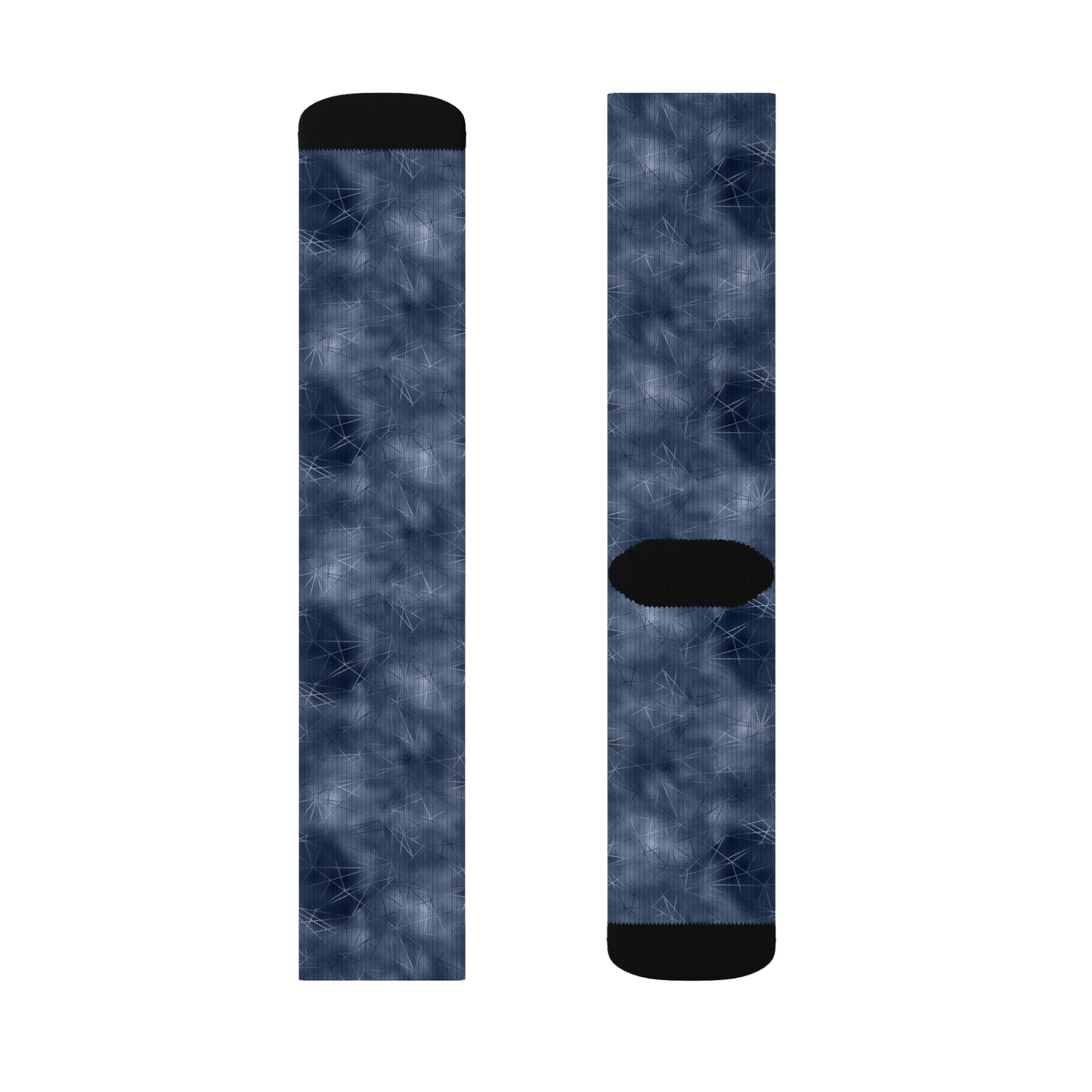 Trendy Sublimation Socks - Cozy Blue Tie-Dye Pattern for Daily Wear