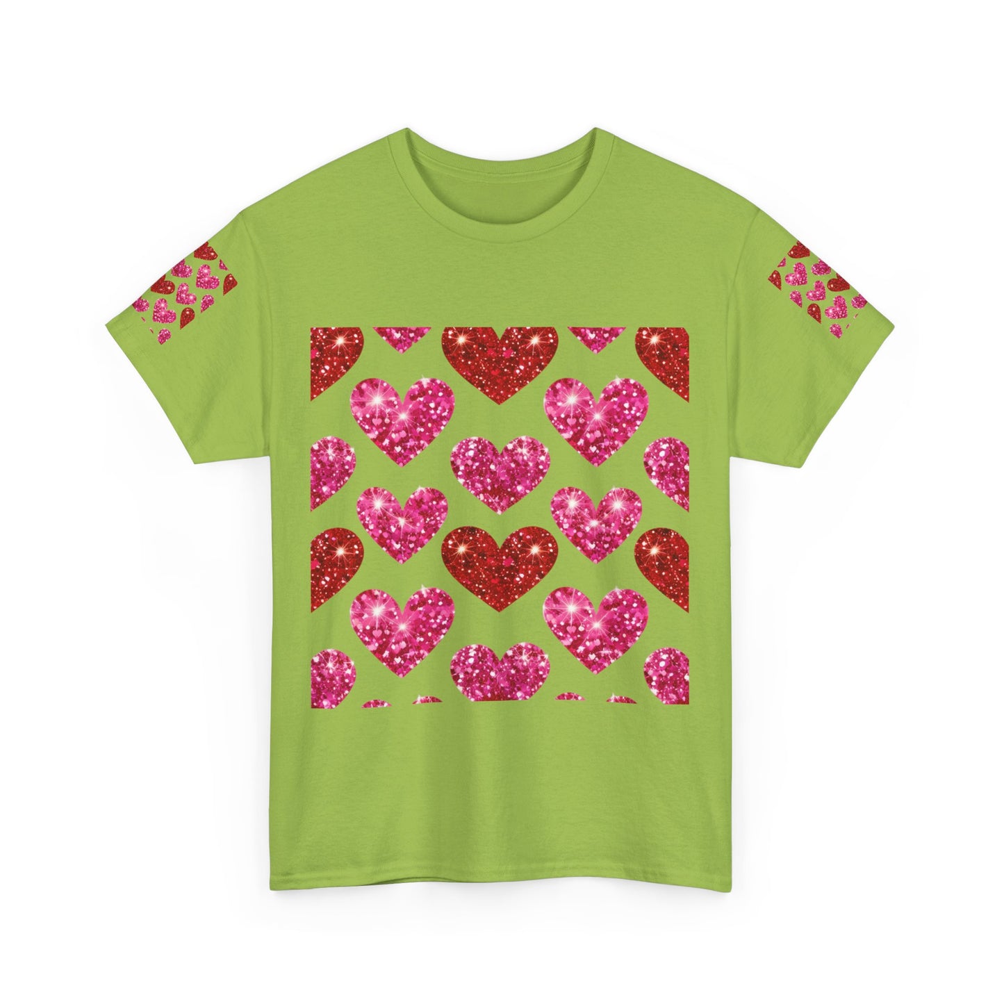 Sparkling Hearts Cotton Tee - Perfect for Valentine's Day & Love Celebrations