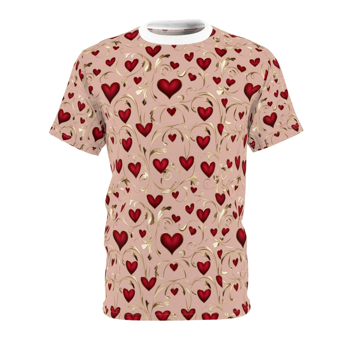 Valentine's Day Heart Pattern Tee - Romantic and Playful Design
