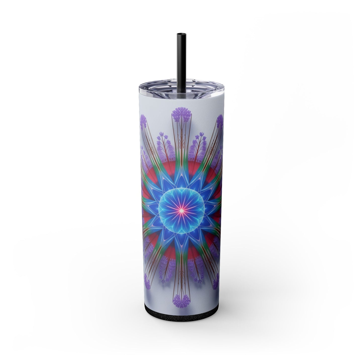 Vibrant Floral Skinny Tumbler with Straw, Flower Pattern Drink Cup, Eco-Friendly Travel Mug, Perfect for Summer Parties, Gifts for Her