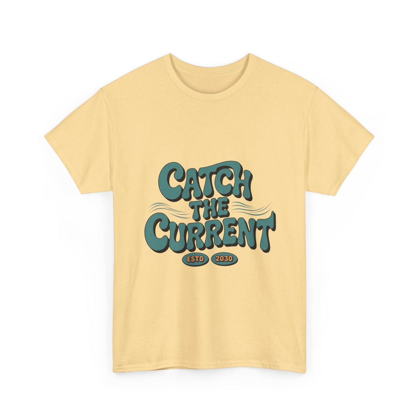 Catch the Current Tee, Relaxed Cotton T-Shirt, Beach Vibe Top, Casual Wear, Perfect Gift for Surfers, Summer Fun