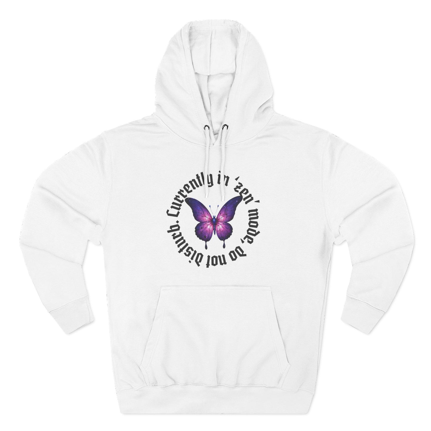 Butterfly Quote Fleece Hoodie - 'Currently in Gear'