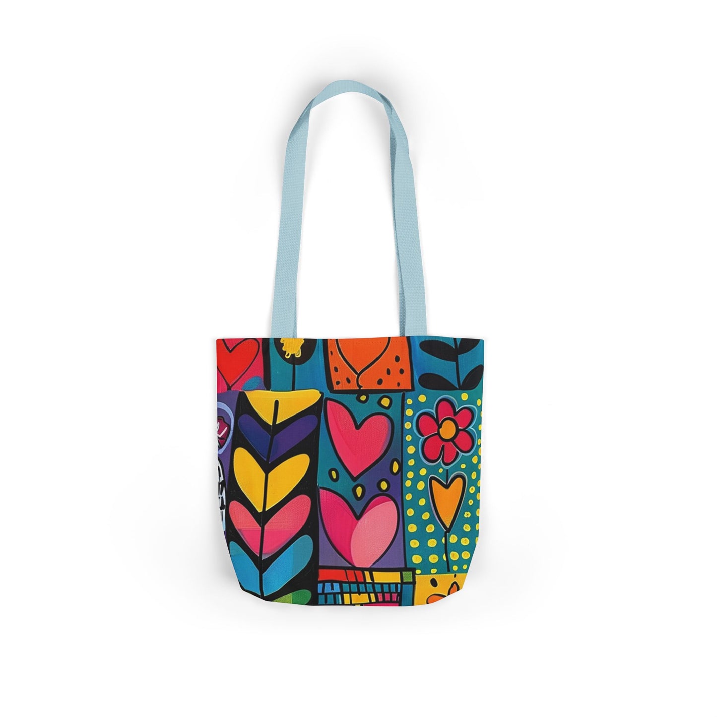 Colorful Canvas Tote Bag with 5-Color Straps - Perfect for Spring & Summer Outings