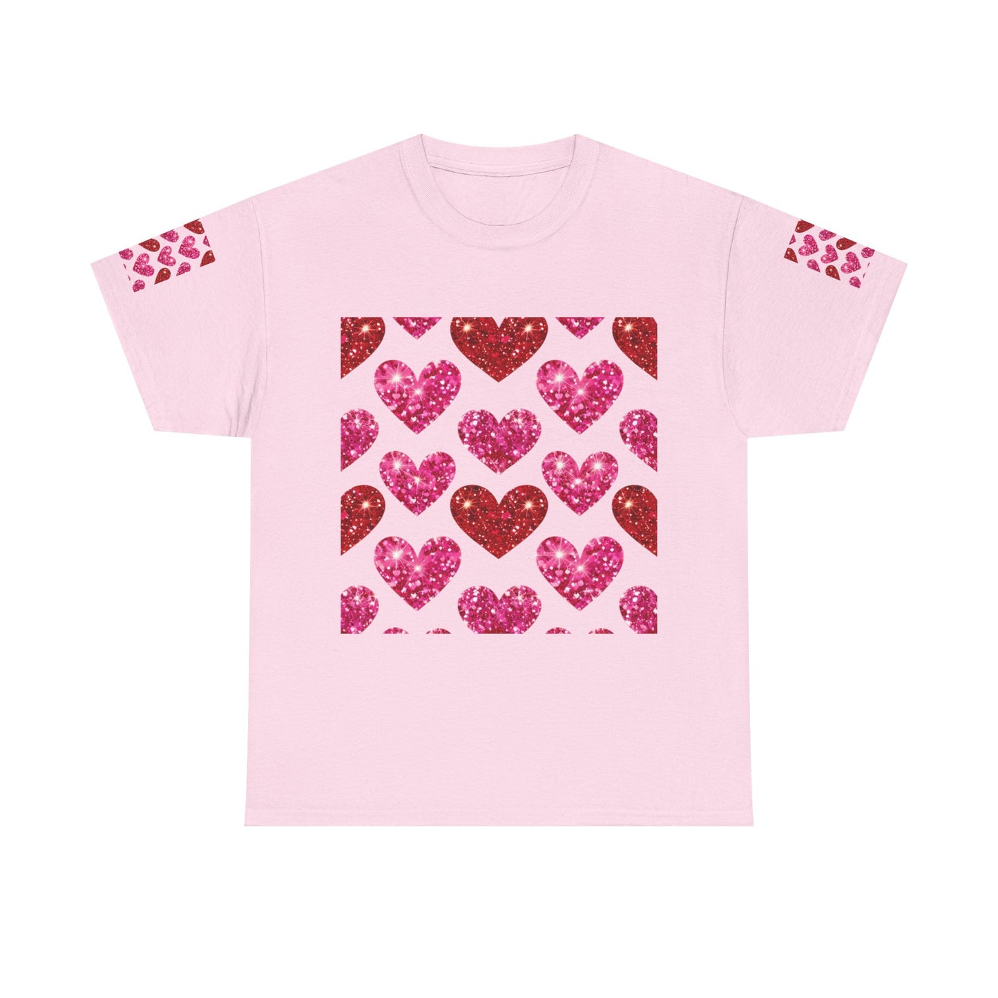 Sparkling Hearts Cotton Tee - Perfect for Valentine's Day & Love Celebrations
