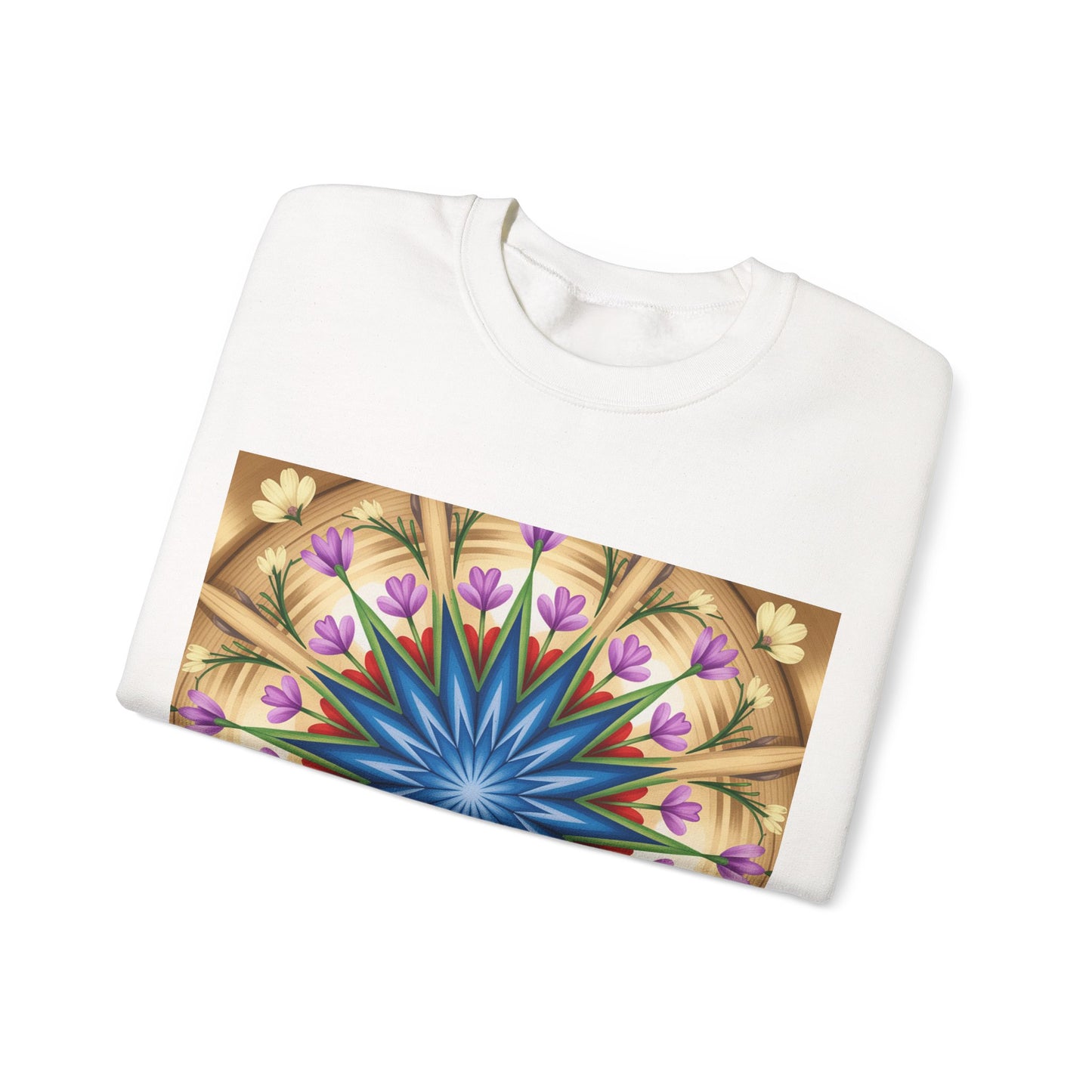 Kaleidoscope Floral Crewneck Sweatshirt, Cozy Sweater for Casual Style, Spring Fashion, Gift for Her, Mandala Art