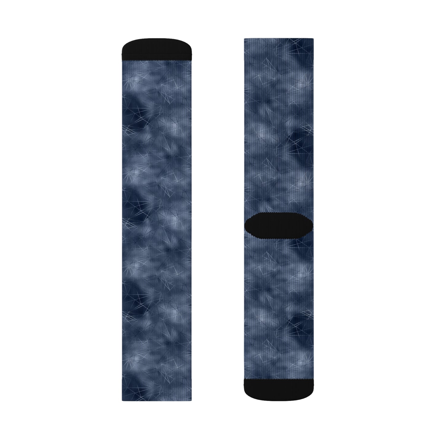 Trendy Sublimation Socks - Cozy Blue Tie-Dye Pattern for Daily Wear
