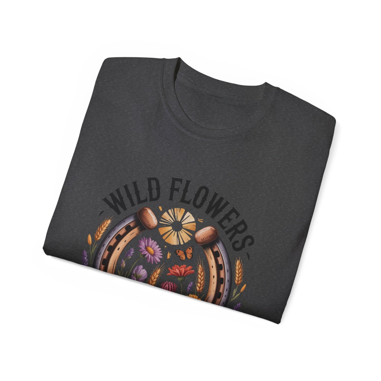 Wild Flowers Wild Horses Tee, Nature Lover Shirt, Equestrian Gift, Floral Graphic T-Shirt, Summer Fashion, Boho Style