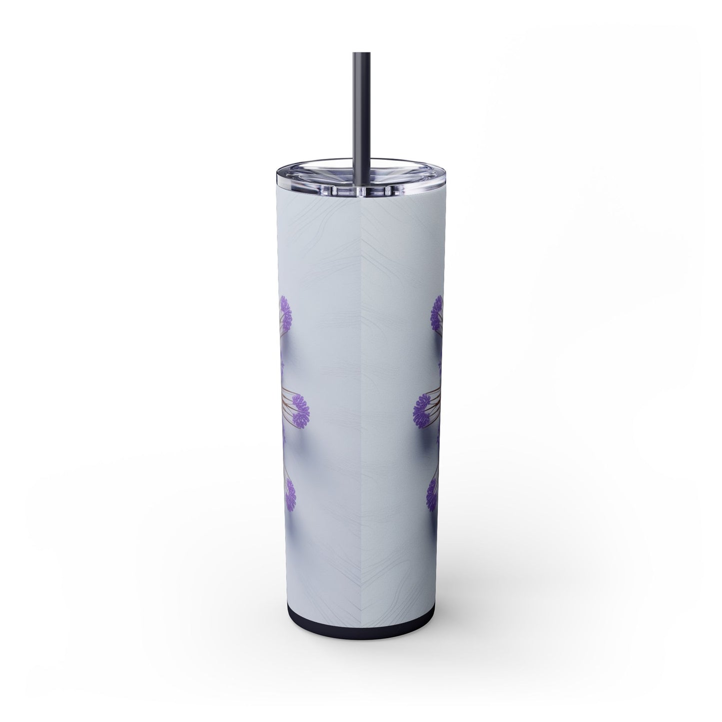 Vibrant Floral Skinny Tumbler with Straw, Flower Pattern Drink Cup, Eco-Friendly Travel Mug, Perfect for Summer Parties, Gifts for Her