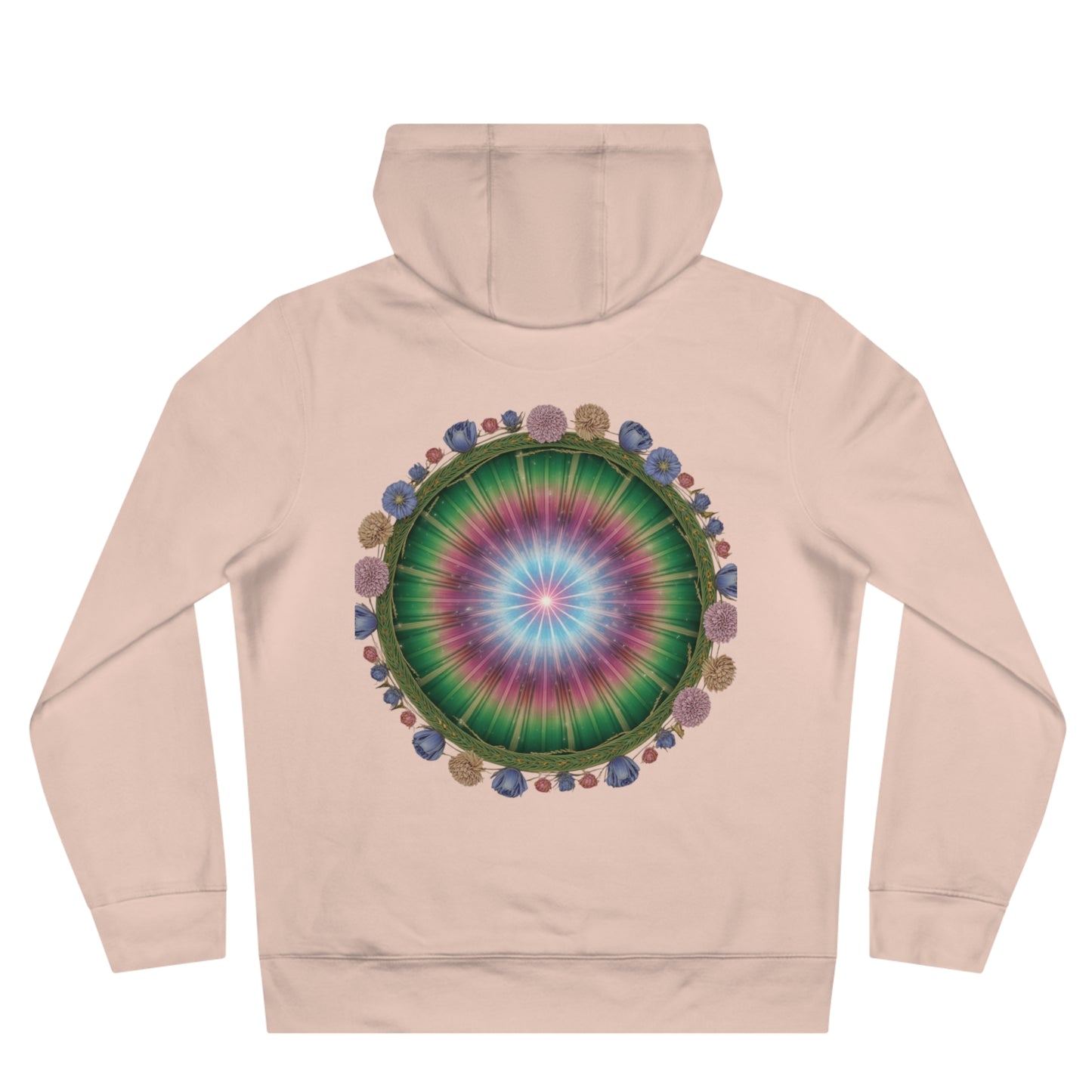 Colorful King Hooded Sweatshirt with Floral Mandala, Comfortable Streetwear, Layering Piece, Casual Wear, Trendy Hoodie