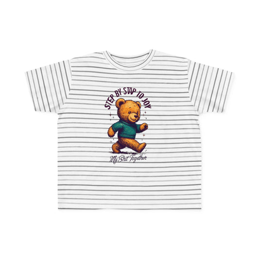 Toddler Joyful Bear Tee - Step by Step to Joy Shirt for Kids