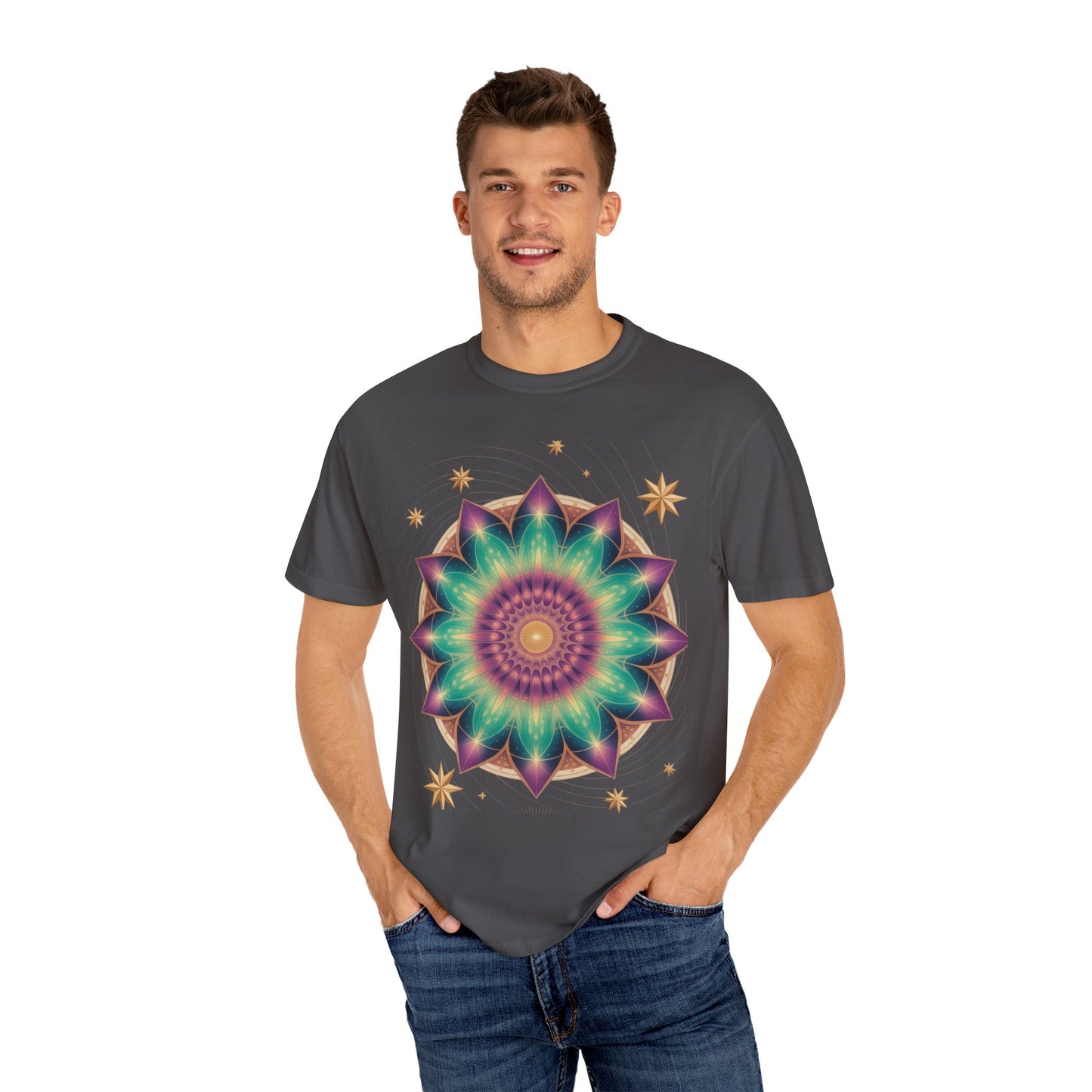 Tie-Dye Mandala T-Shirt, Spiritual Apparel, Bohemian Style Tee, Festival Wear, Eco-Friendly Fashion