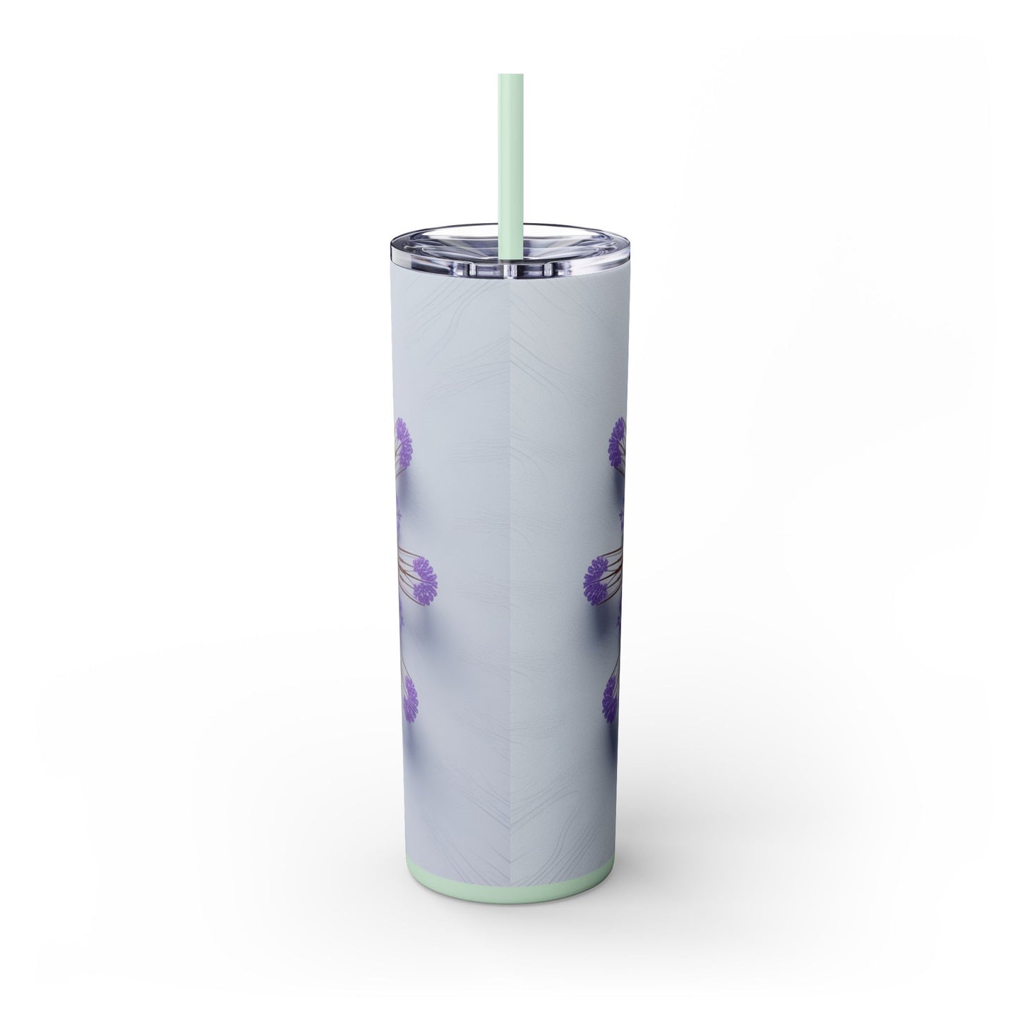 Vibrant Floral Skinny Tumbler with Straw, Flower Pattern Drink Cup, Eco-Friendly Travel Mug, Perfect for Summer Parties, Gifts for Her