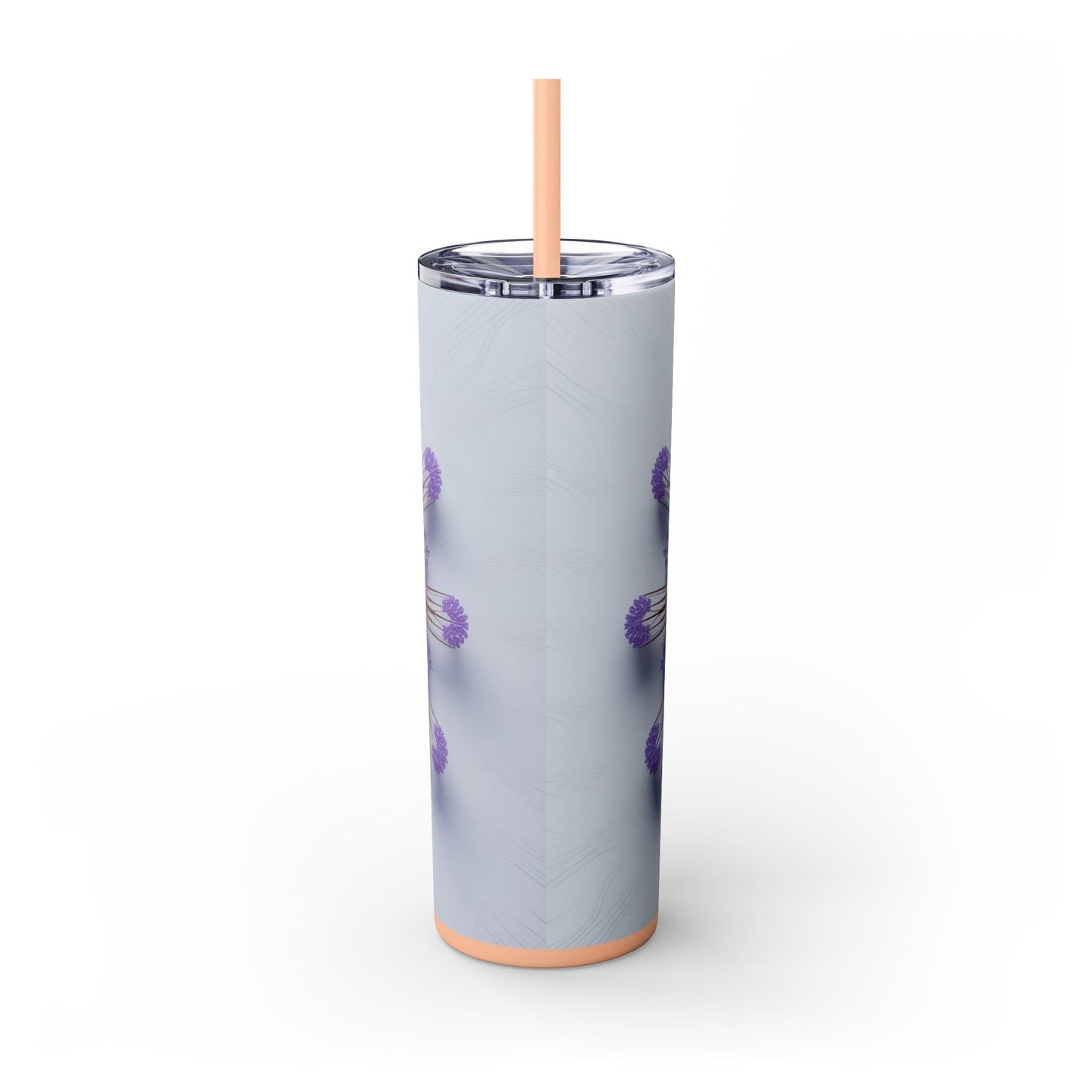 Vibrant Floral Skinny Tumbler with Straw, Flower Pattern Drink Cup, Eco-Friendly Travel Mug, Perfect for Summer Parties, Gifts for Her