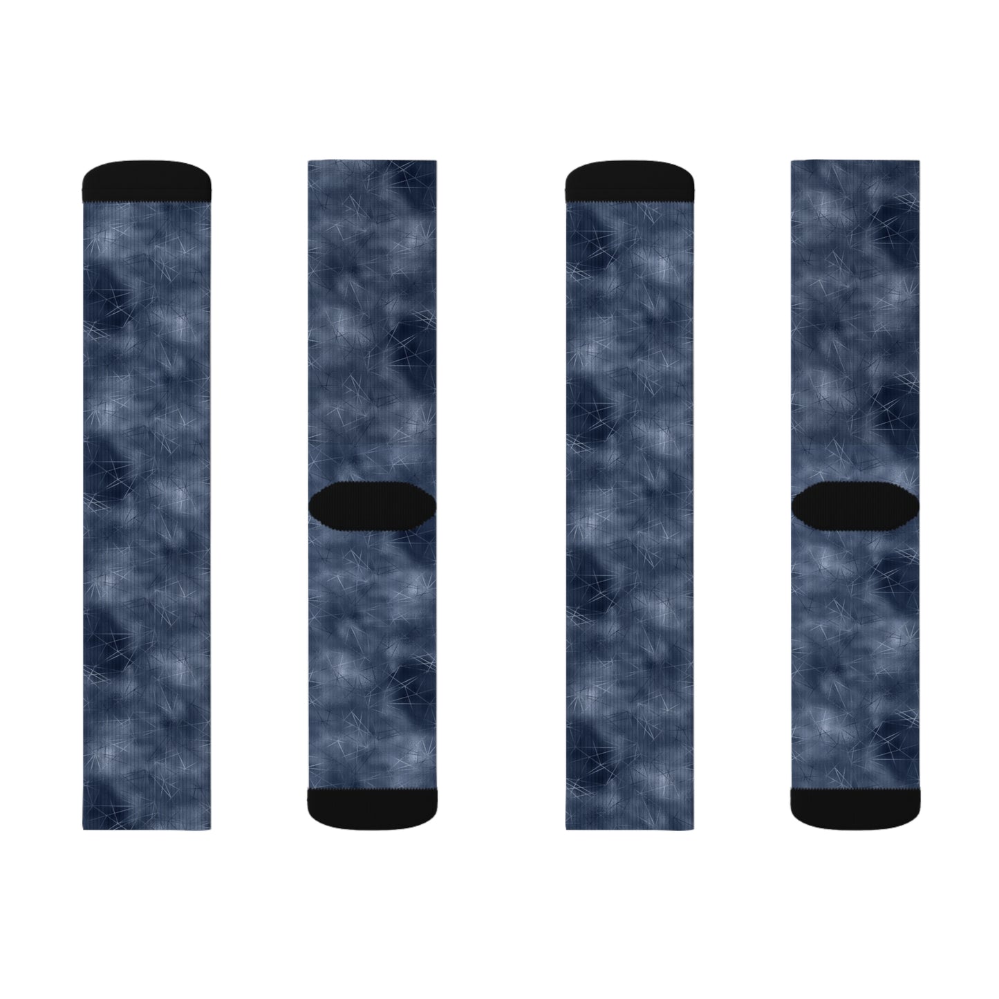 Trendy Sublimation Socks - Cozy Blue Tie-Dye Pattern for Daily Wear