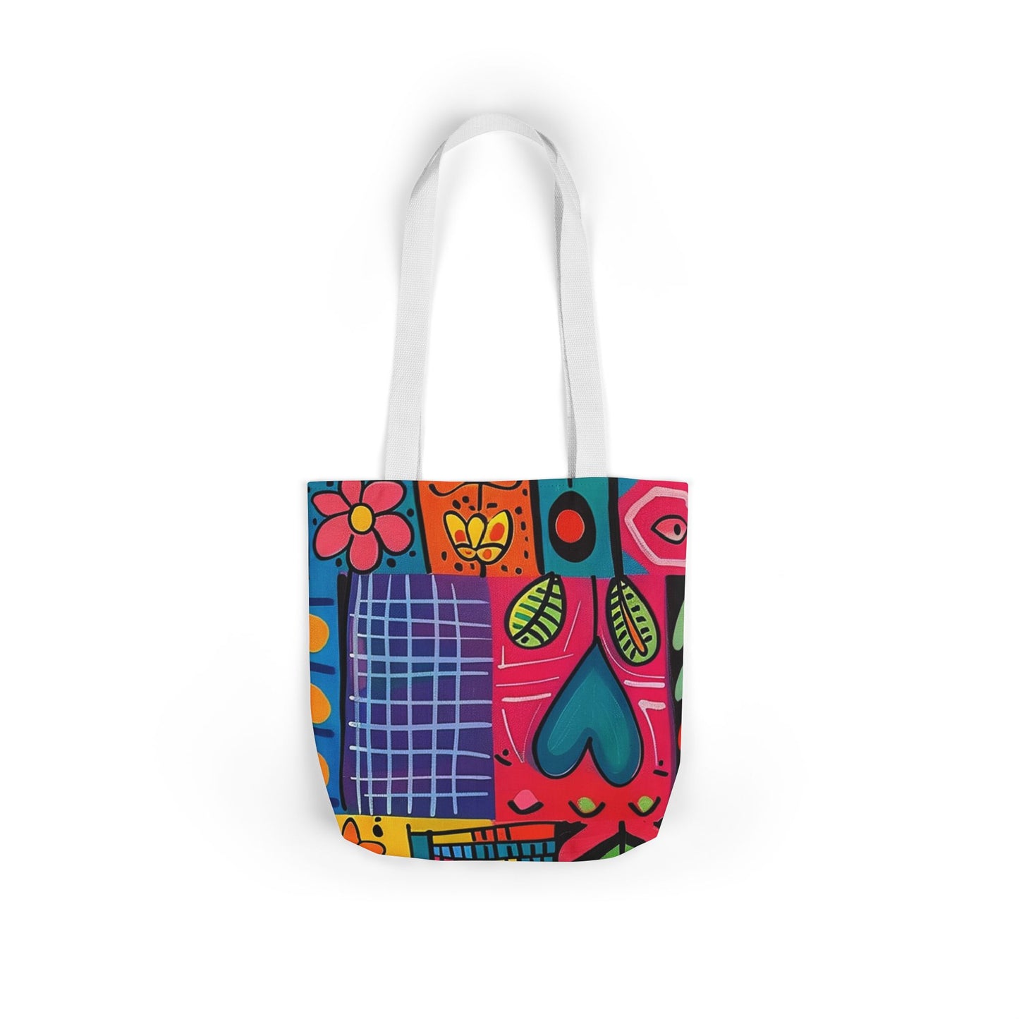 Colorful Canvas Tote Bag with 5-Color Straps - Perfect for Spring & Summer Outings