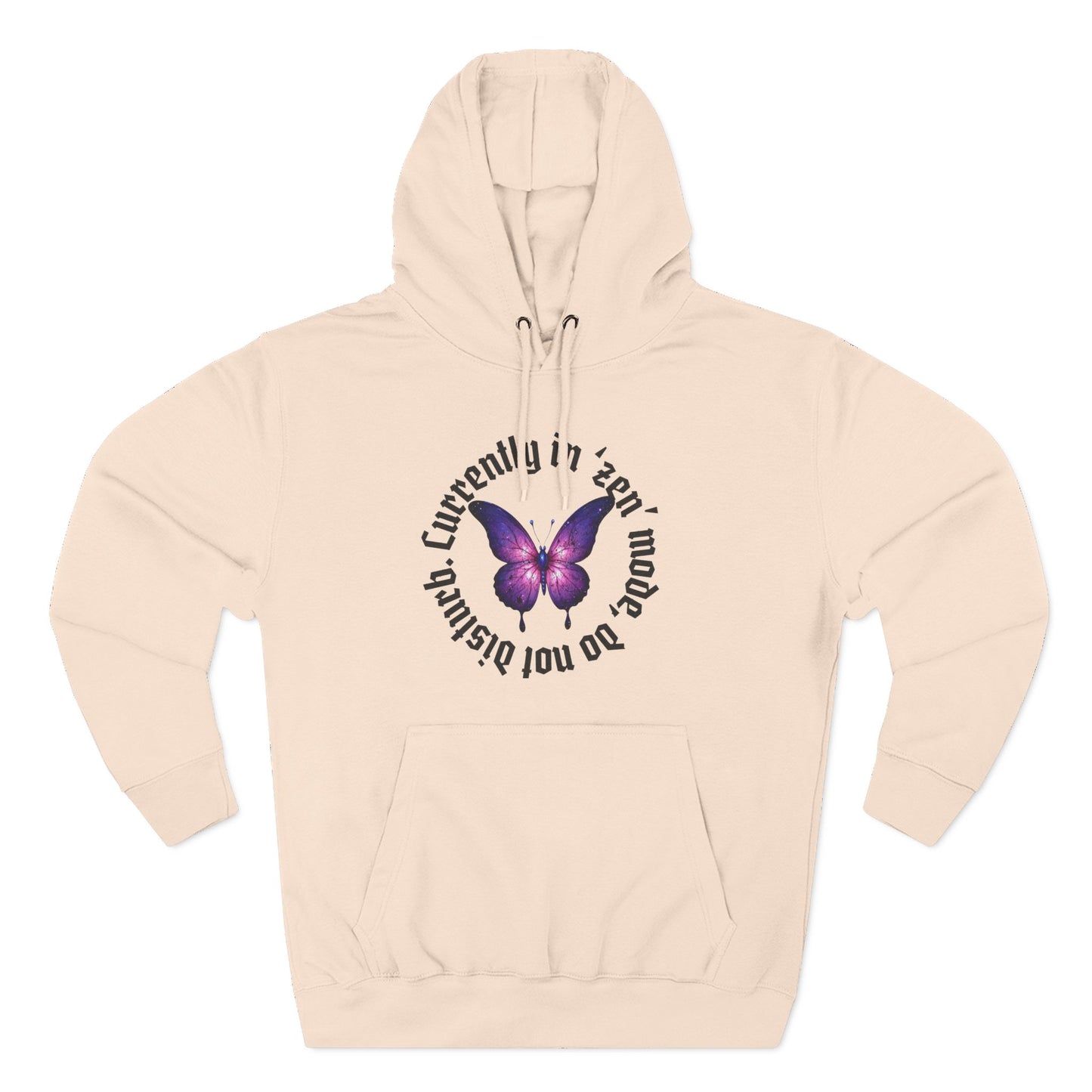 Butterfly Quote Fleece Hoodie - 'Currently in Gear'