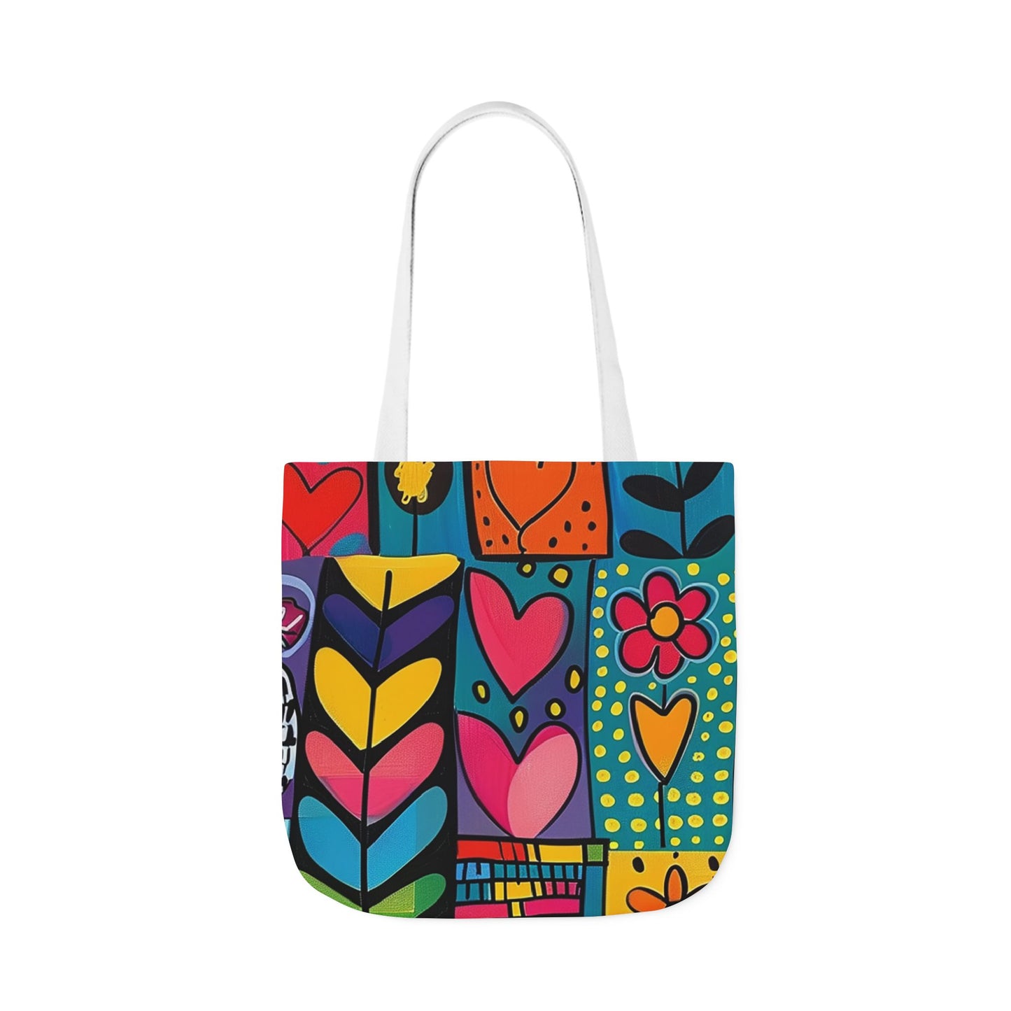 Colorful Canvas Tote Bag with 5-Color Straps - Perfect for Spring & Summer Outings
