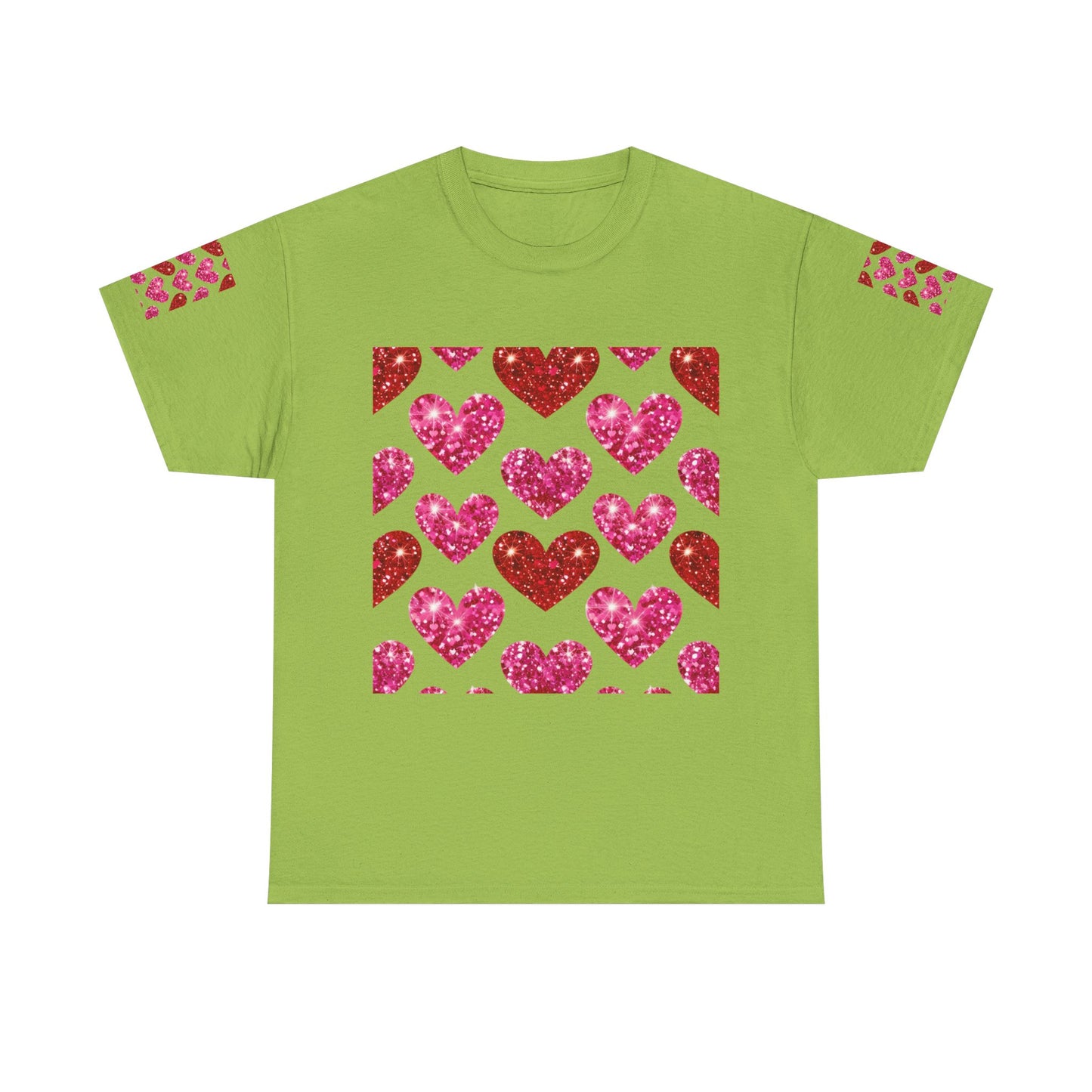 Sparkling Hearts Cotton Tee - Perfect for Valentine's Day & Love Celebrations