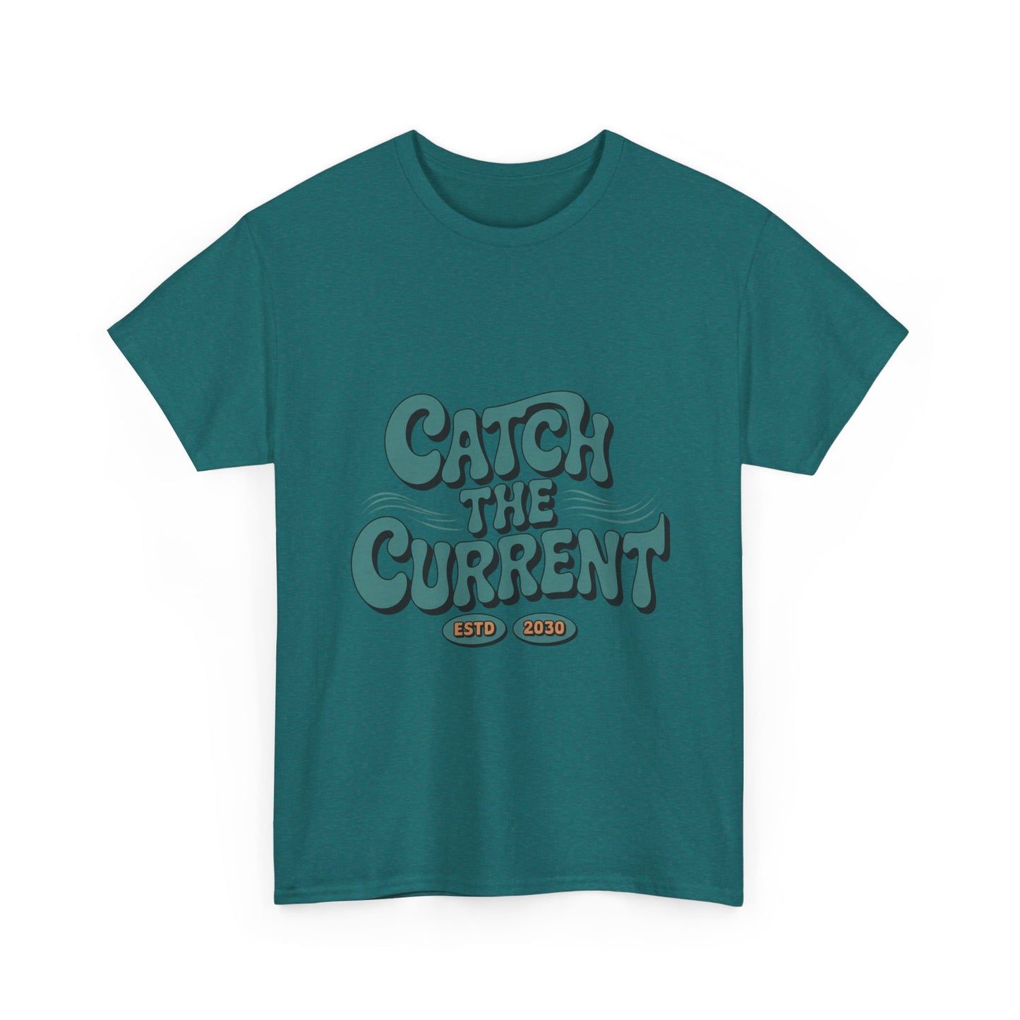 Catch the Current Tee, Relaxed Cotton T-Shirt, Beach Vibe Top, Casual Wear, Perfect Gift for Surfers, Summer Fun