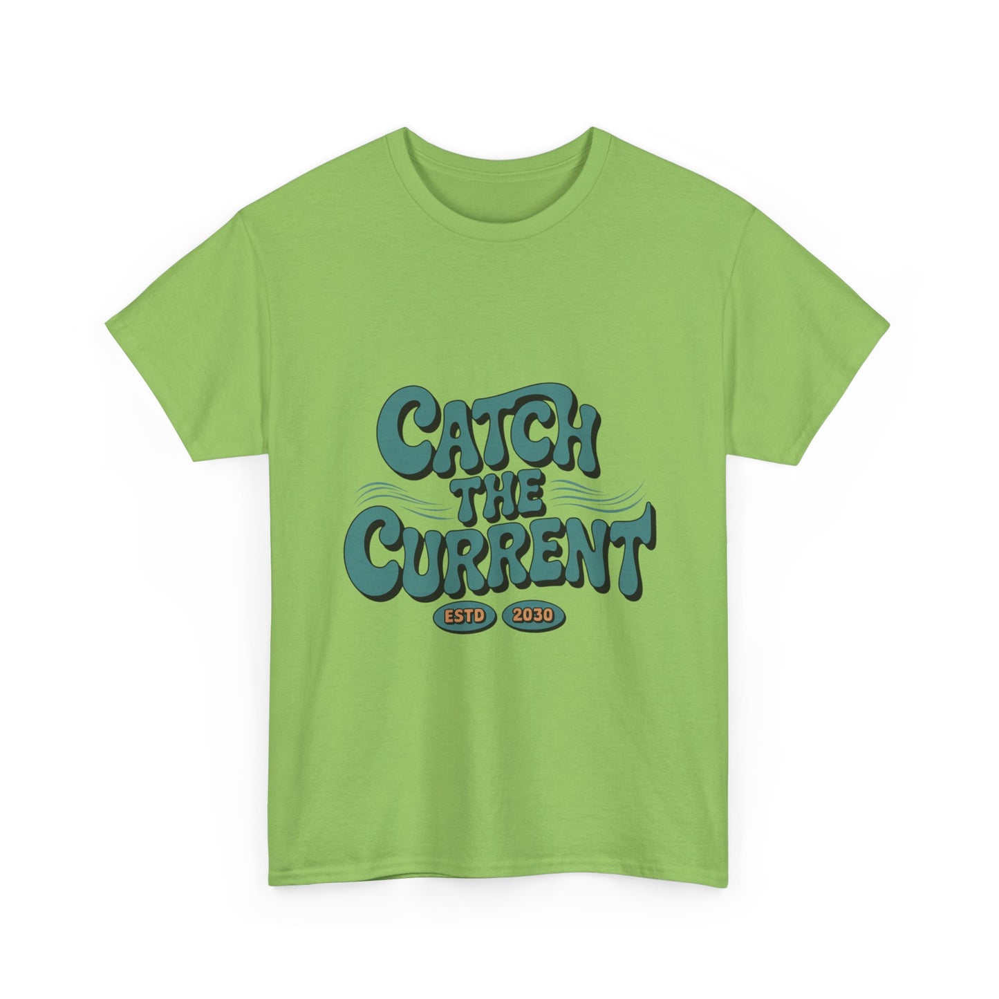 Catch the Current Tee, Relaxed Cotton T-Shirt, Beach Vibe Top, Casual Wear, Perfect Gift for Surfers, Summer Fun