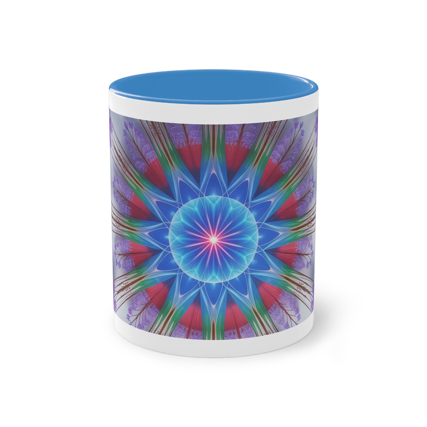 Kaleidoscope Two-Tone Coffee Mug - Vibrant Art Mug for Home & Office, Unique Gift for Coffee Lovers, Decorative Drinkware