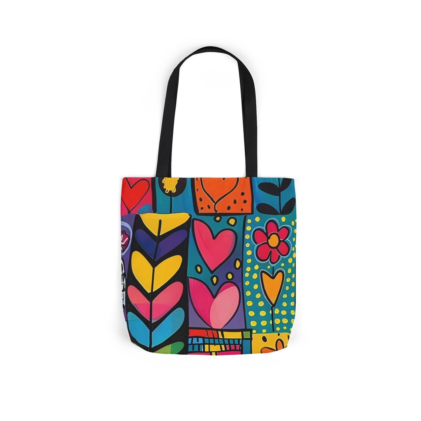Colorful Canvas Tote Bag with 5-Color Straps - Perfect for Spring & Summer Outings