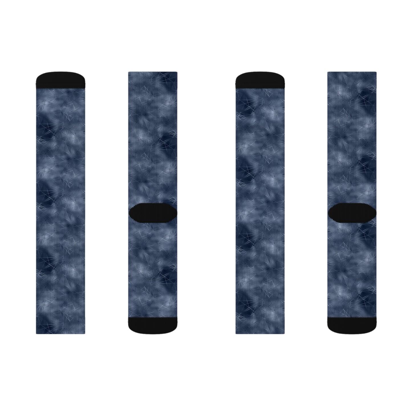 Trendy Sublimation Socks - Cozy Blue Tie-Dye Pattern for Daily Wear
