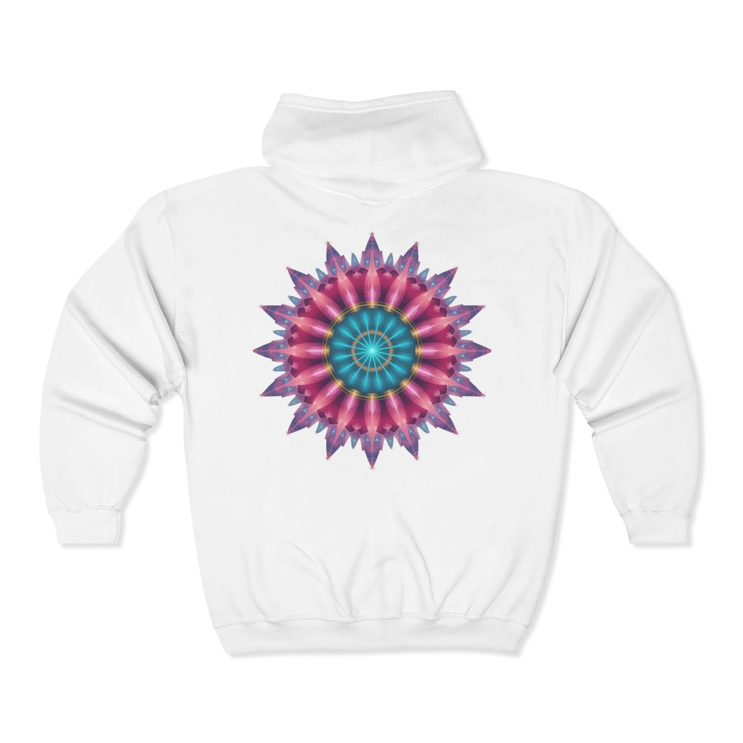 Colorful Mandala Zip-Up Hoodie for Cozy Comfort, Women's Fashion, Festival Wear, Holiday Gift, Art-Inspired Outerwear