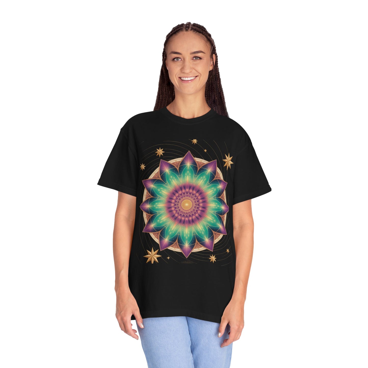 Tie-Dye Mandala T-Shirt, Spiritual Apparel, Bohemian Style Tee, Festival Wear, Eco-Friendly Fashion