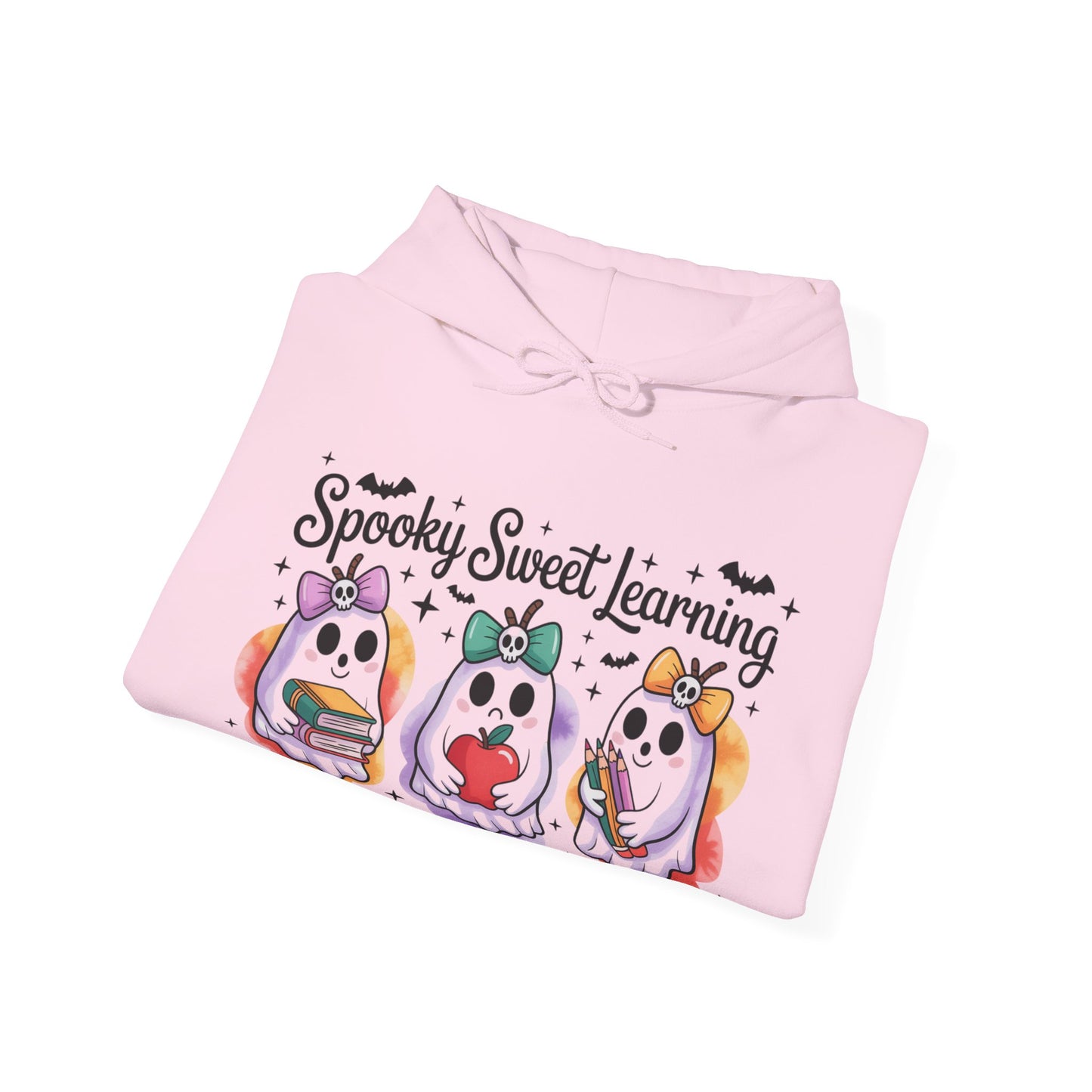 Spooky Sweet Learning Hoodie, Halloween Sweatshirt, Cute Ghost Design, Unisex Pullover, Cozy Gift for Teachers, Fun Spooky Season Apparel