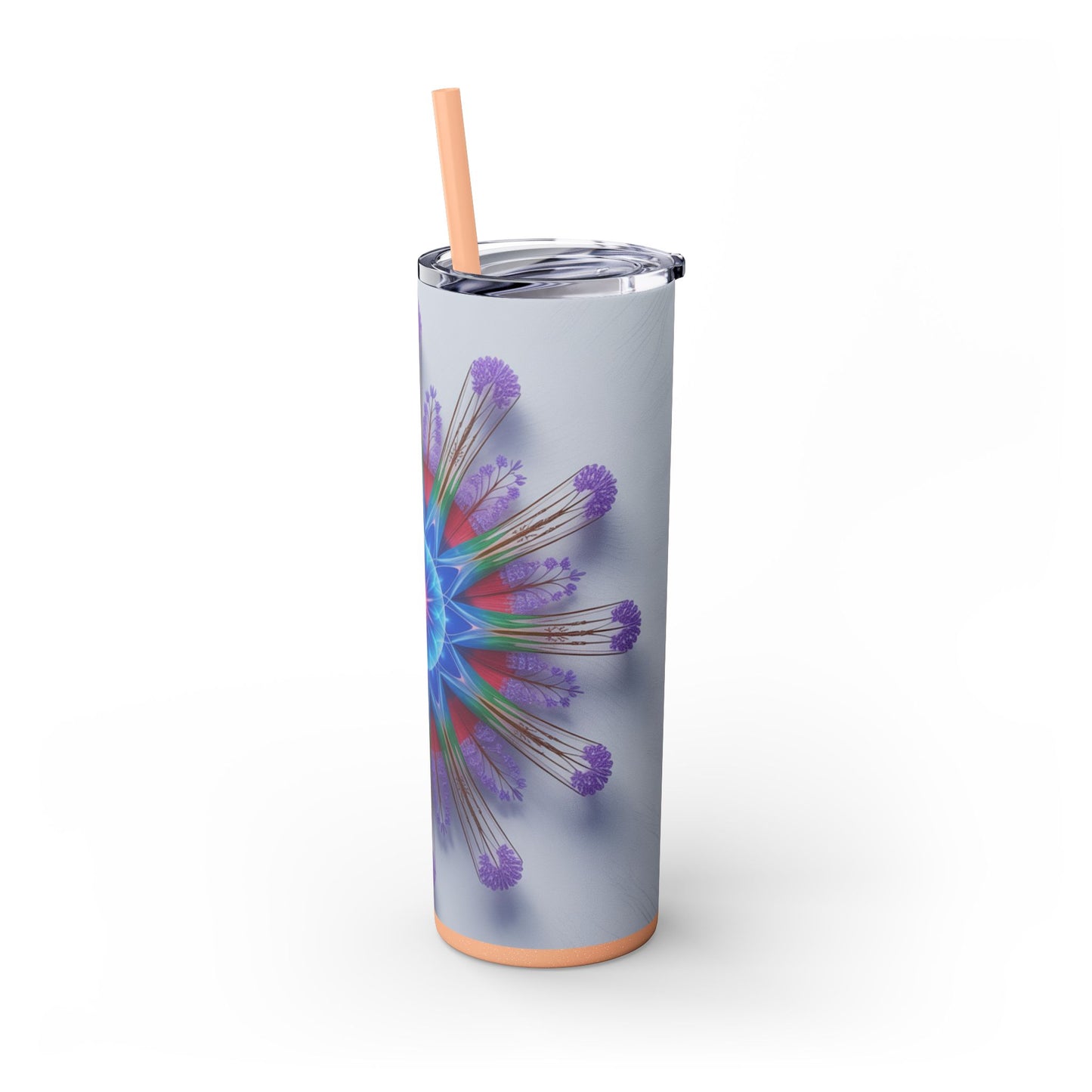 Vibrant Floral Skinny Tumbler with Straw, Flower Pattern Drink Cup, Eco-Friendly Travel Mug, Perfect for Summer Parties, Gifts for Her