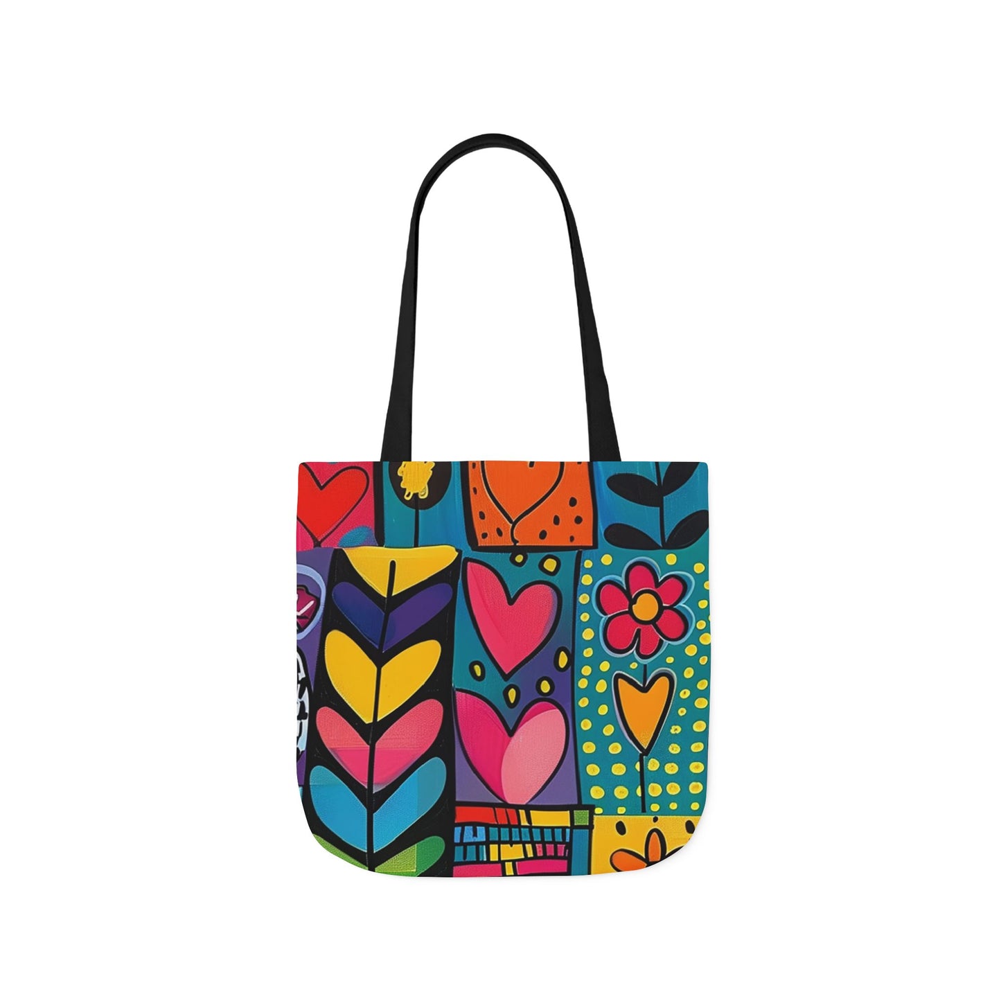 Colorful Canvas Tote Bag with 5-Color Straps - Perfect for Spring & Summer Outings