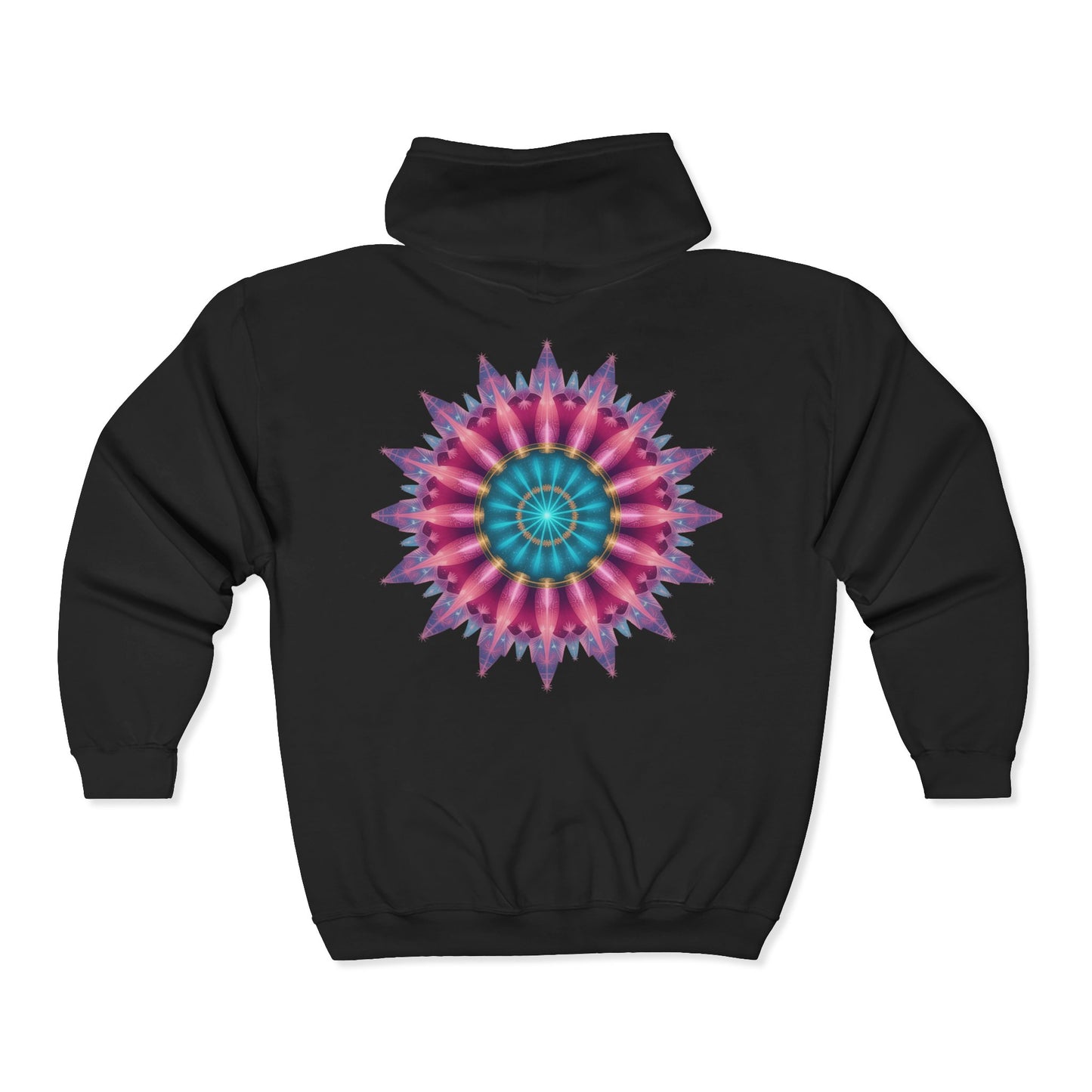 Colorful Mandala Zip-Up Hoodie for Cozy Comfort, Women's Fashion, Festival Wear, Holiday Gift, Art-Inspired Outerwear