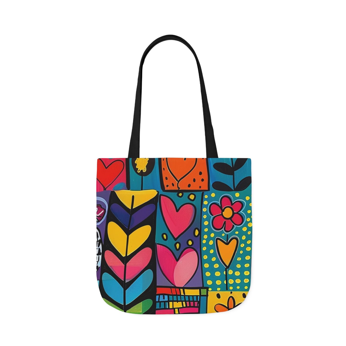 Colorful Canvas Tote Bag with 5-Color Straps - Perfect for Spring & Summer Outings