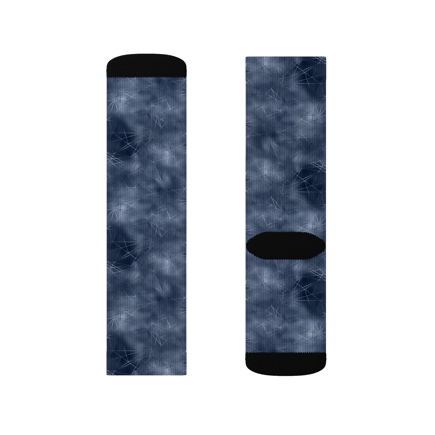 Trendy Sublimation Socks - Cozy Blue Tie-Dye Pattern for Daily Wear