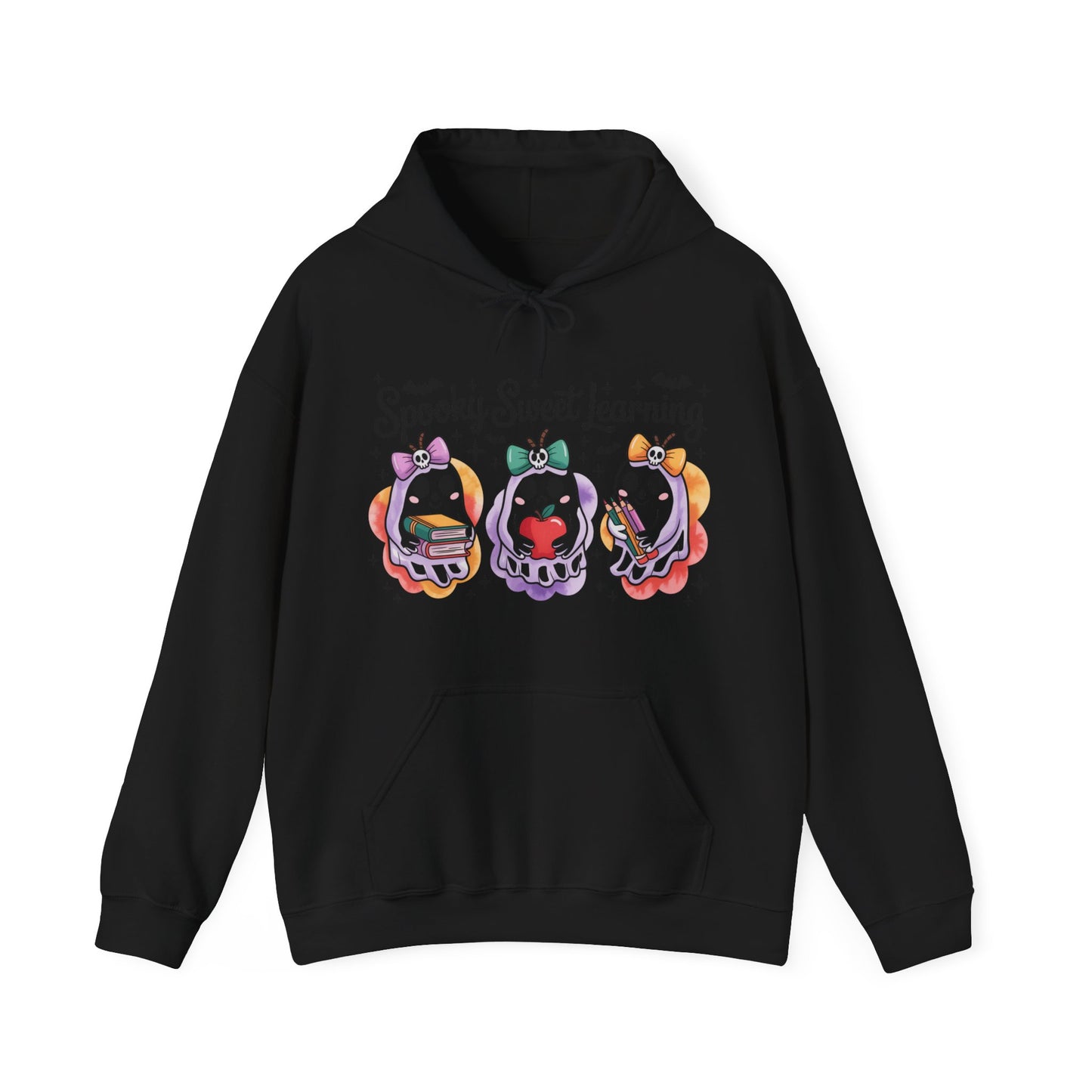 Spooky Sweet Learning Hoodie, Halloween Sweatshirt, Cute Ghost Design, Unisex Pullover, Cozy Gift for Teachers, Fun Spooky Season Apparel
