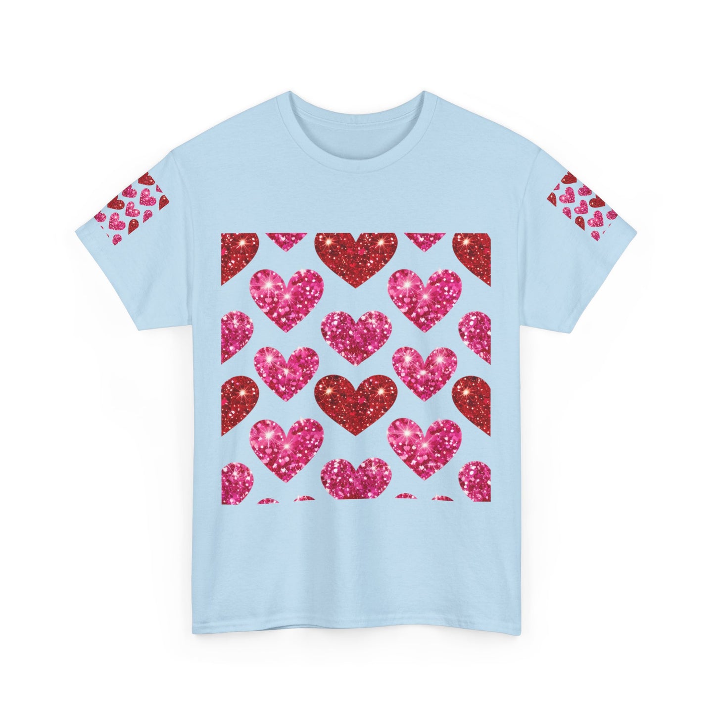 Sparkling Hearts Cotton Tee - Perfect for Valentine's Day & Love Celebrations