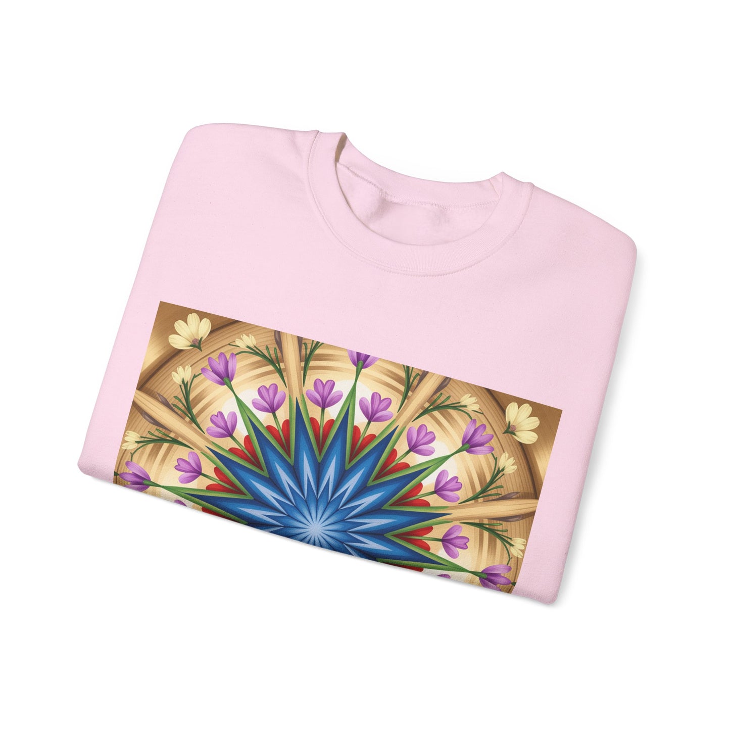 Kaleidoscope Floral Crewneck Sweatshirt, Cozy Sweater for Casual Style, Spring Fashion, Gift for Her, Mandala Art