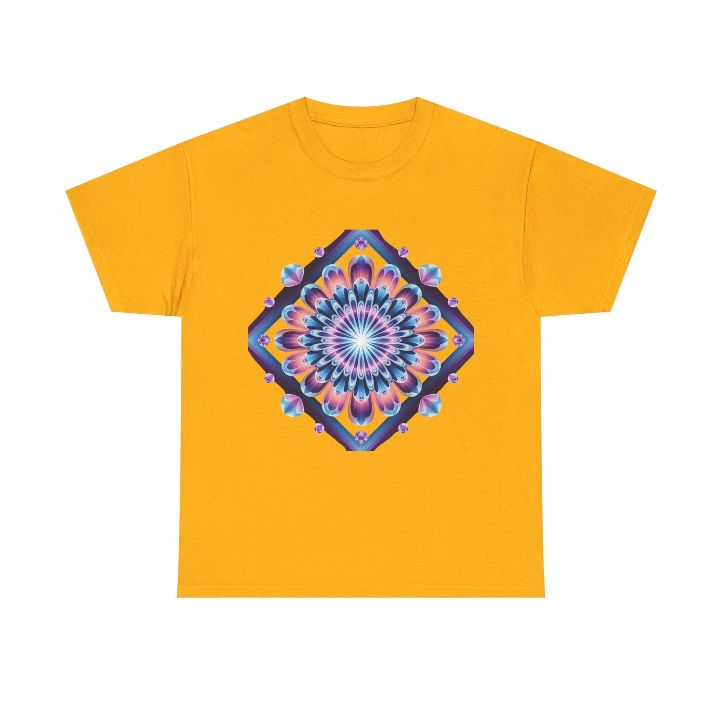 Vibrant Mandala Tee - Heavy Cotton Shirt, Bohemian Style Top, Casual Wear, Gift for Her, Festival Fashion, Summer Style