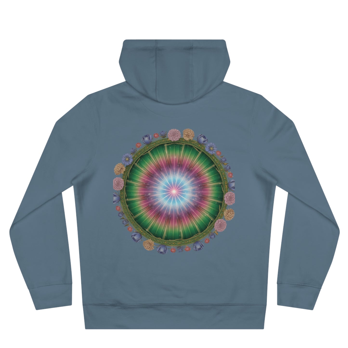 Colorful King Hooded Sweatshirt with Floral Mandala, Comfortable Streetwear, Layering Piece, Casual Wear, Trendy Hoodie