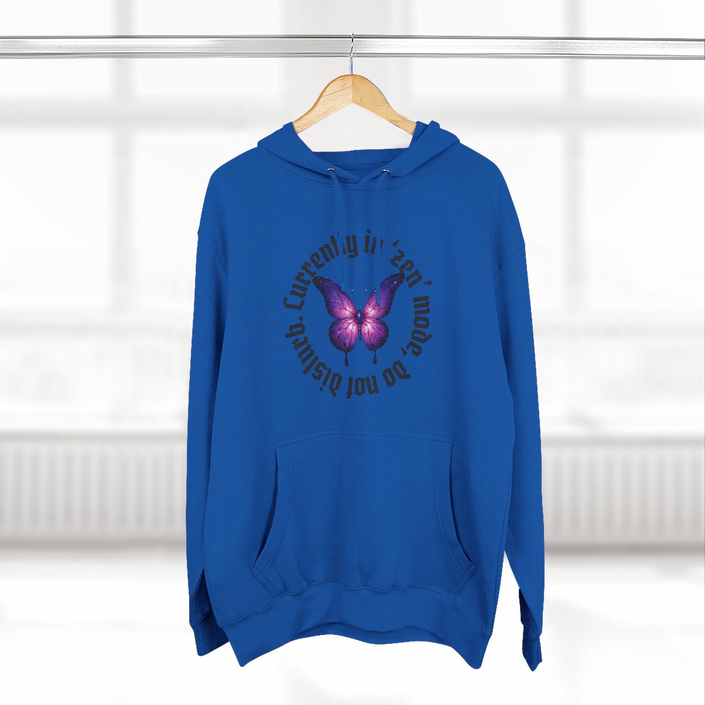 Butterfly Quote Fleece Hoodie - 'Currently in Gear'