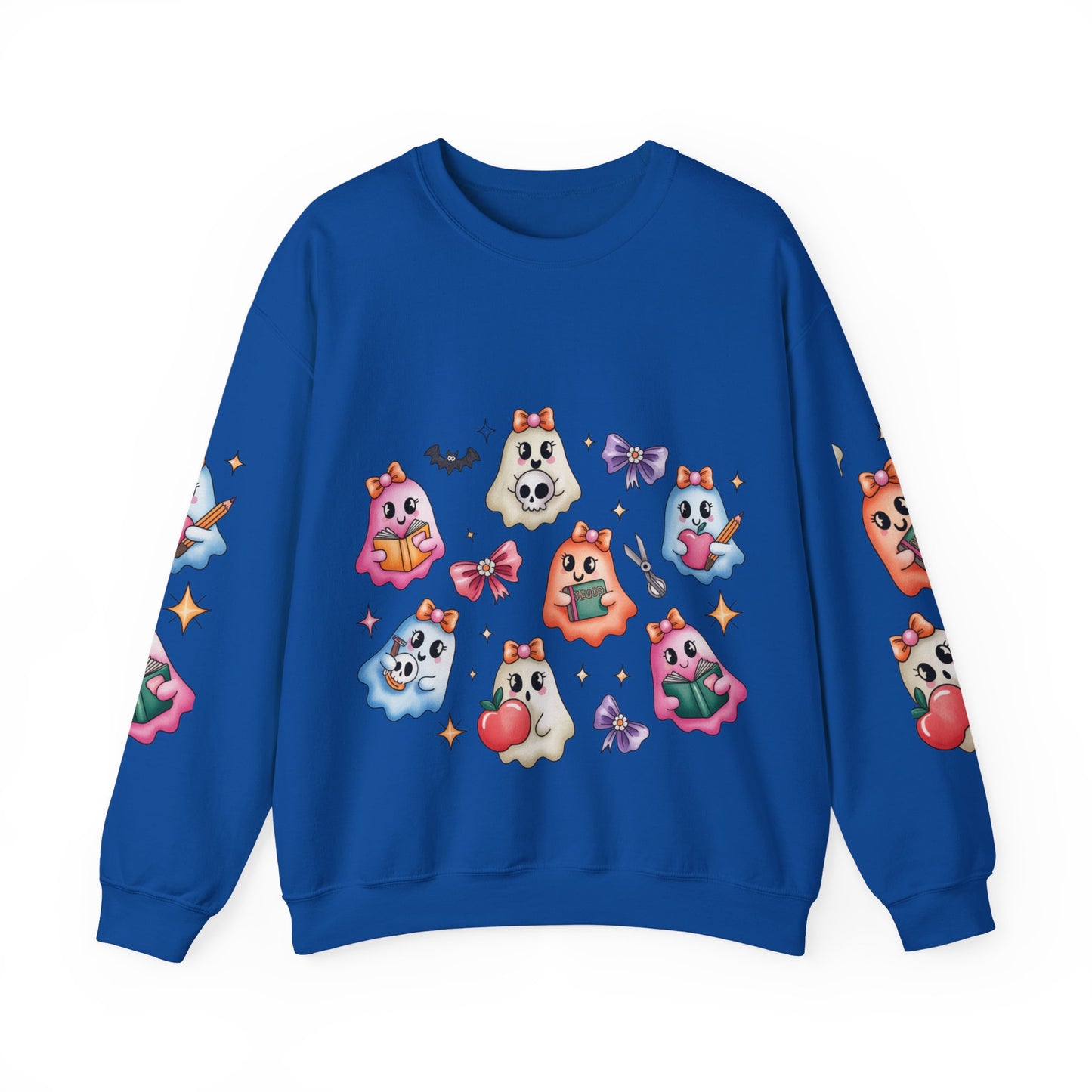 Cute Ghosts Women Crewneck Sweatshirt, Cozy Halloween Apparel, Spooky Season Outfit, Gift for Ghost Lovers, Funny Sweatshirt for Fall
